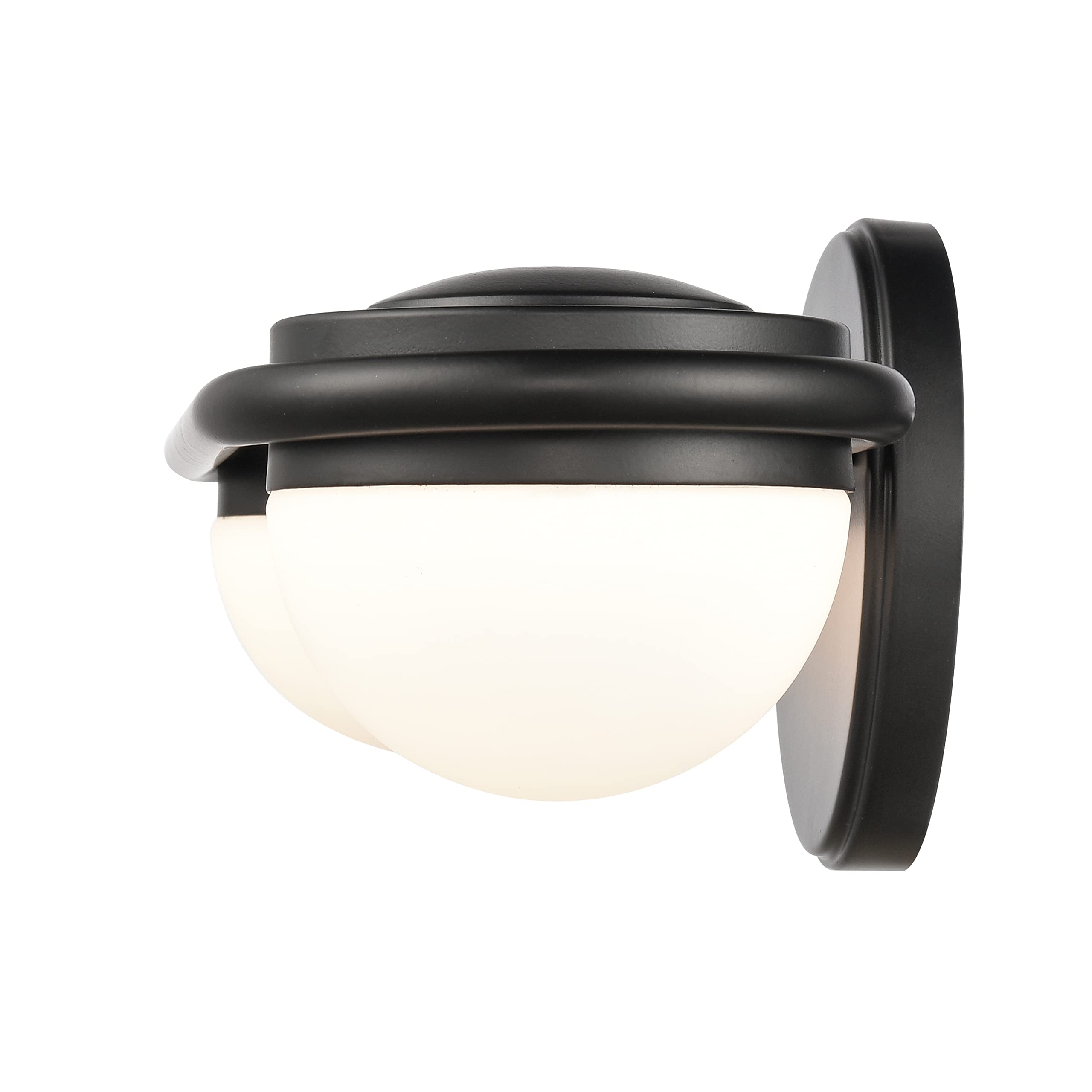 Elk Home Nelly 2-Light Vanity Light, Matte Black, Opal Glass, Modern Style, 14W X 6D