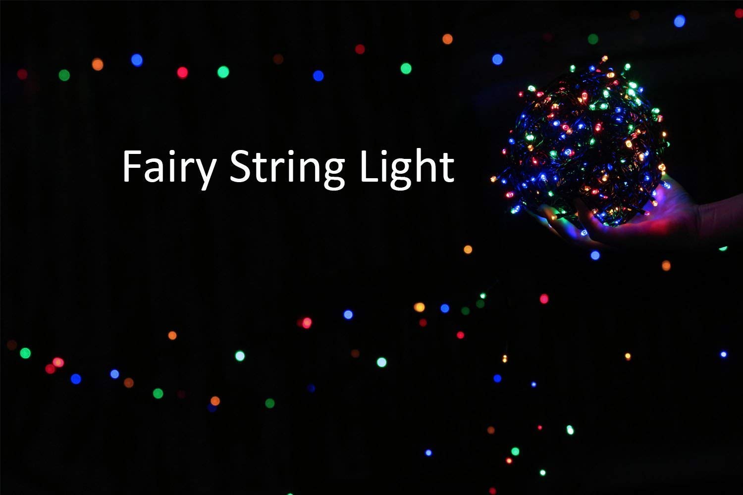 Quace 44 LEDs 10M Black/White Wire Fairy String Tree Twinkle Lights 8 Modes for Diwali Christmas Party, Outdoor, Garden, Wedding
