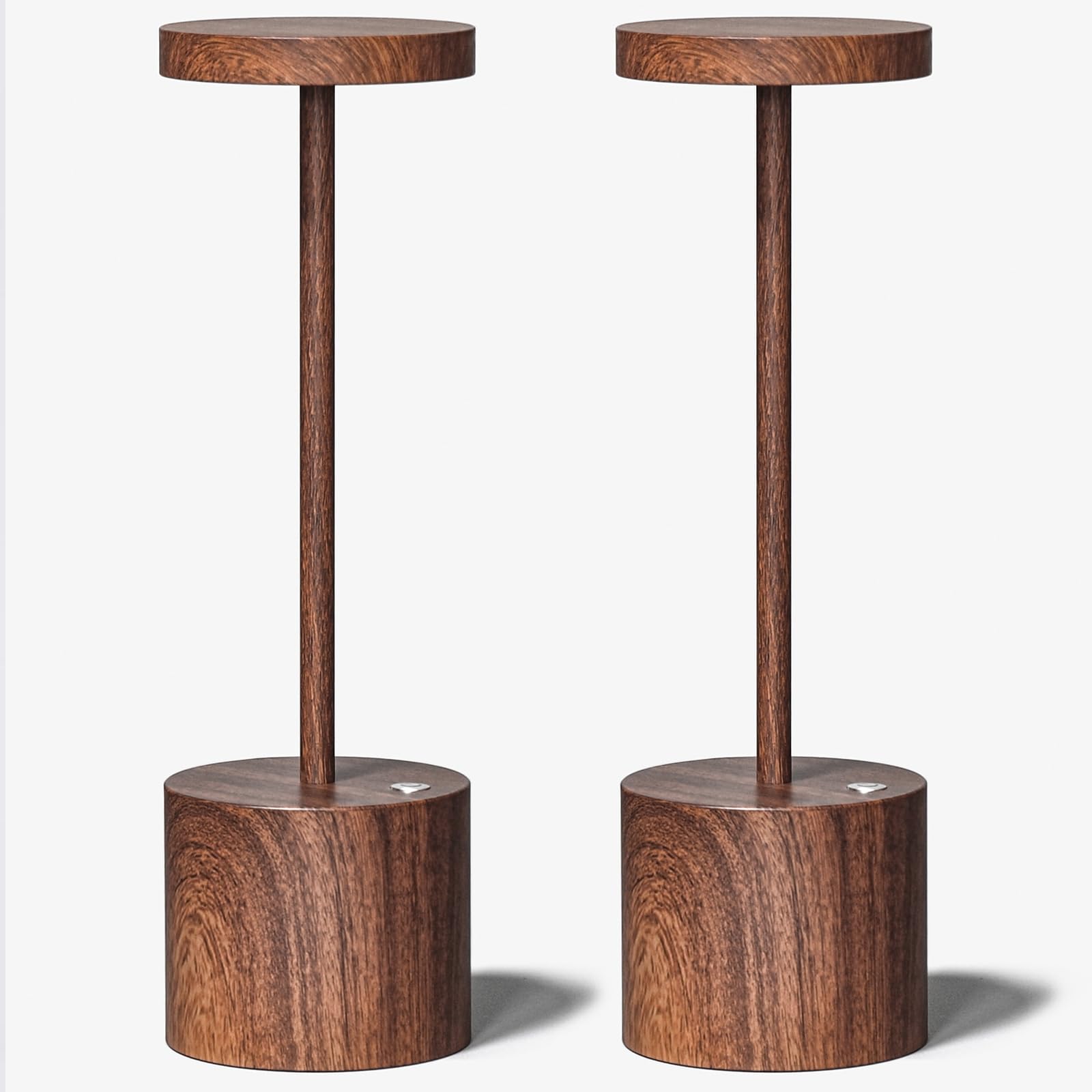 Barryca Cordless Table Lamp LED Light, Rechargeable, IP54, 3 Color Dimmable, 2-Pack Wood