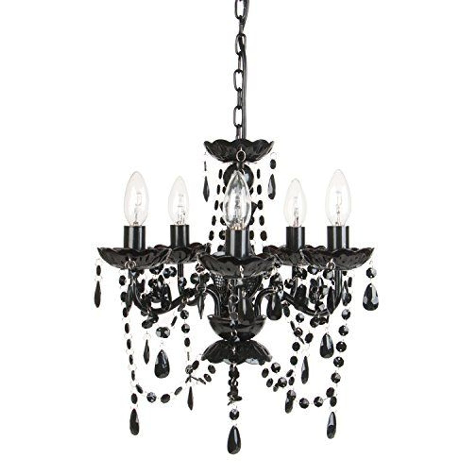 Tadpoles 5-Bulb Vintage Chandelier - Black Onyx | 20'' X 18'' X 17'' | Hardwired Installation | Uses Five 25-Watt E12 Candelabra