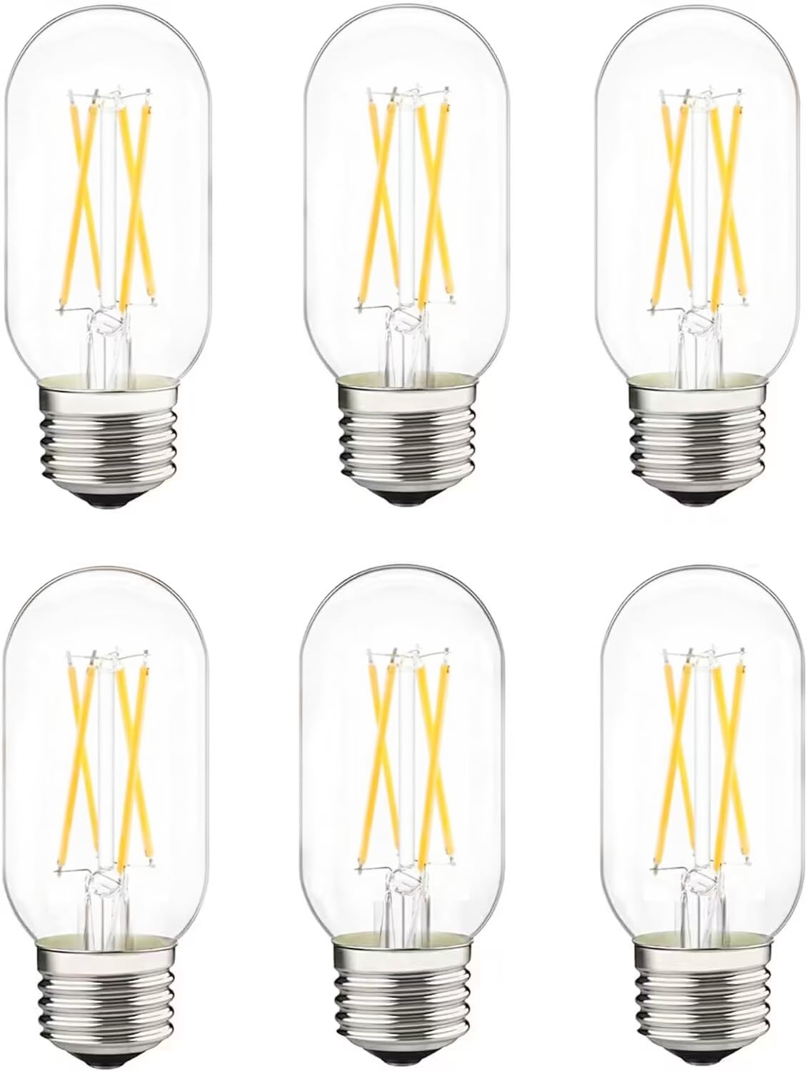 Livemax Dimmable Led Tubular Bulb 6W,E26 Clear Edison Bulb,60W Equivalent 600 Lumens, Antique Edison Style Led Filament Light Bu