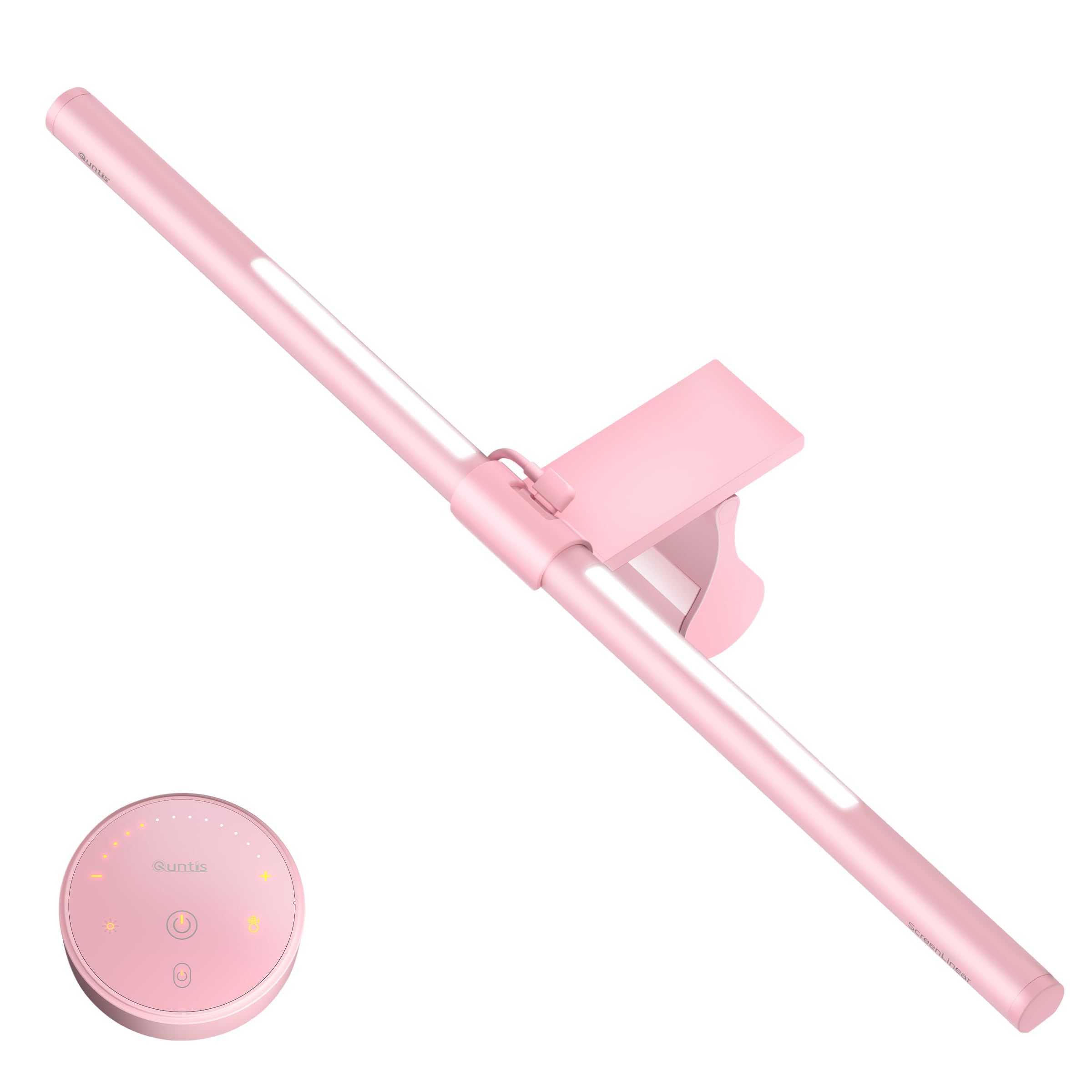 Quntis Pink Monitor Light Bar With Remote, Eye-Care Dimming Desk Lamp For Home Office & Gaming
