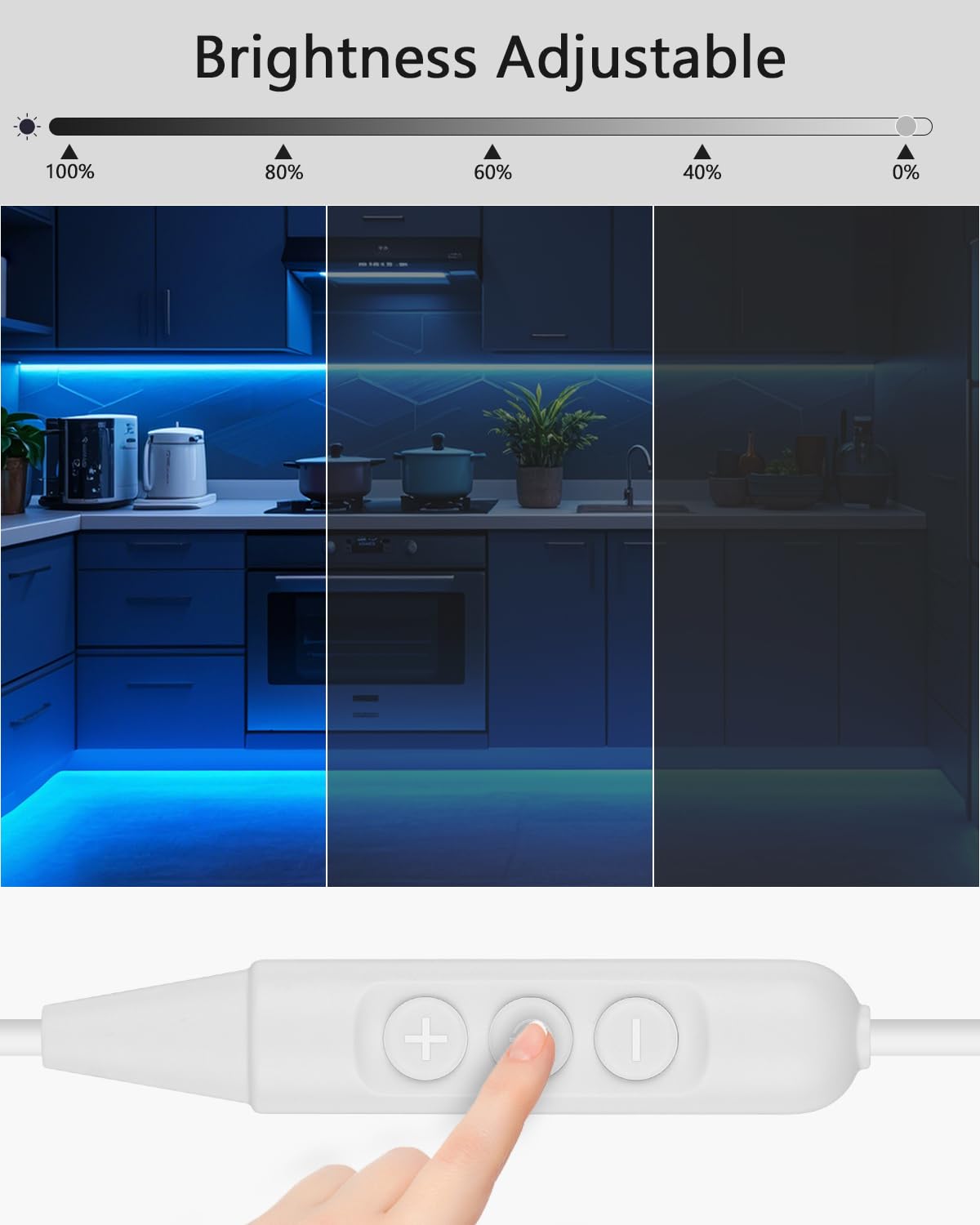 Aclorol Cob Led Strip Light 5V Usb 1M/3.28Ft Dimmable Blue Led Strip Lights Flexible Led Tape Light With 8Mm Width High Brightne