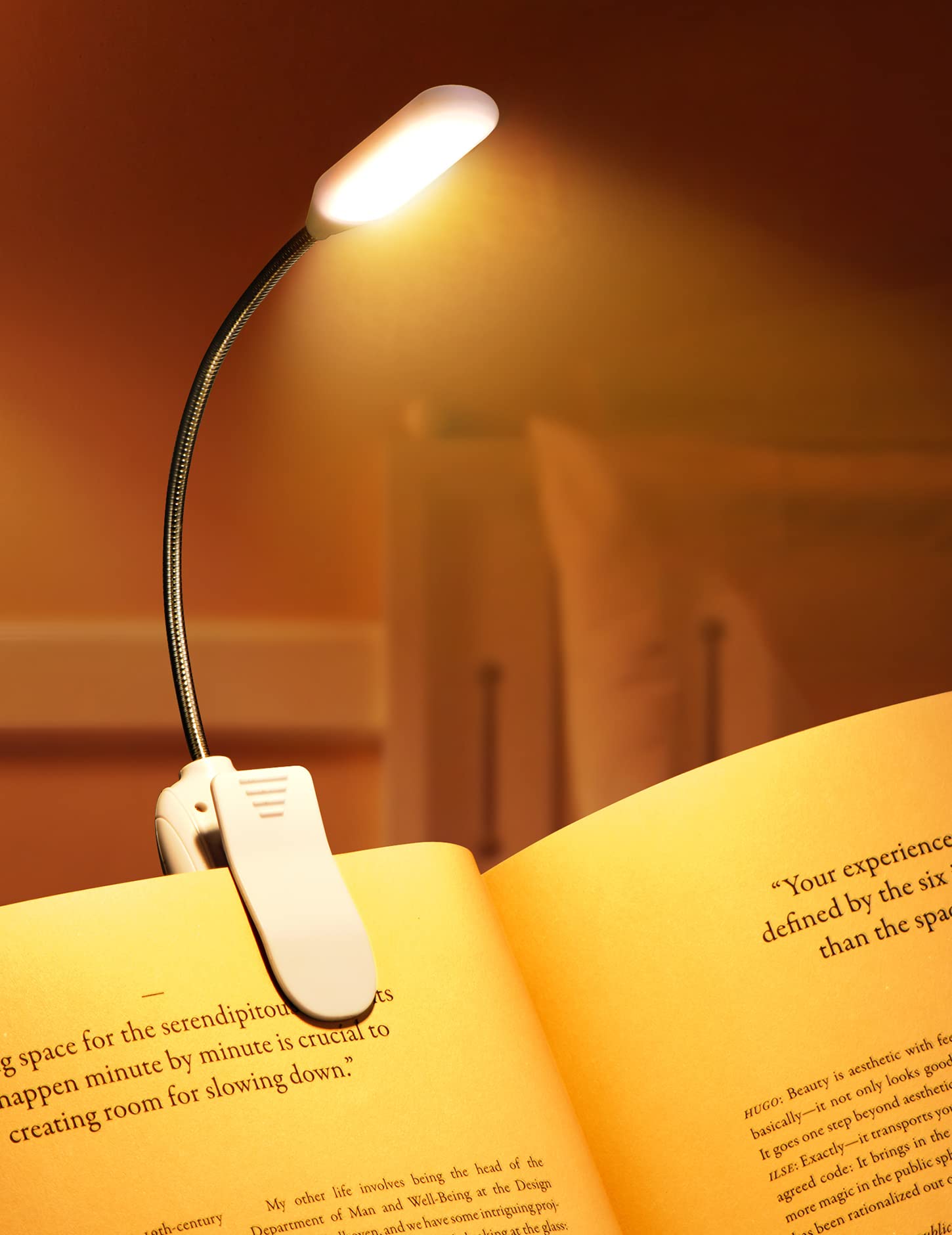 Monotremp Book Light - Rechargeable, 80 Hours Runtime, 3 Brightness Levels, 3 Color Temperatures, 7.5 x 1.3 x 2.7