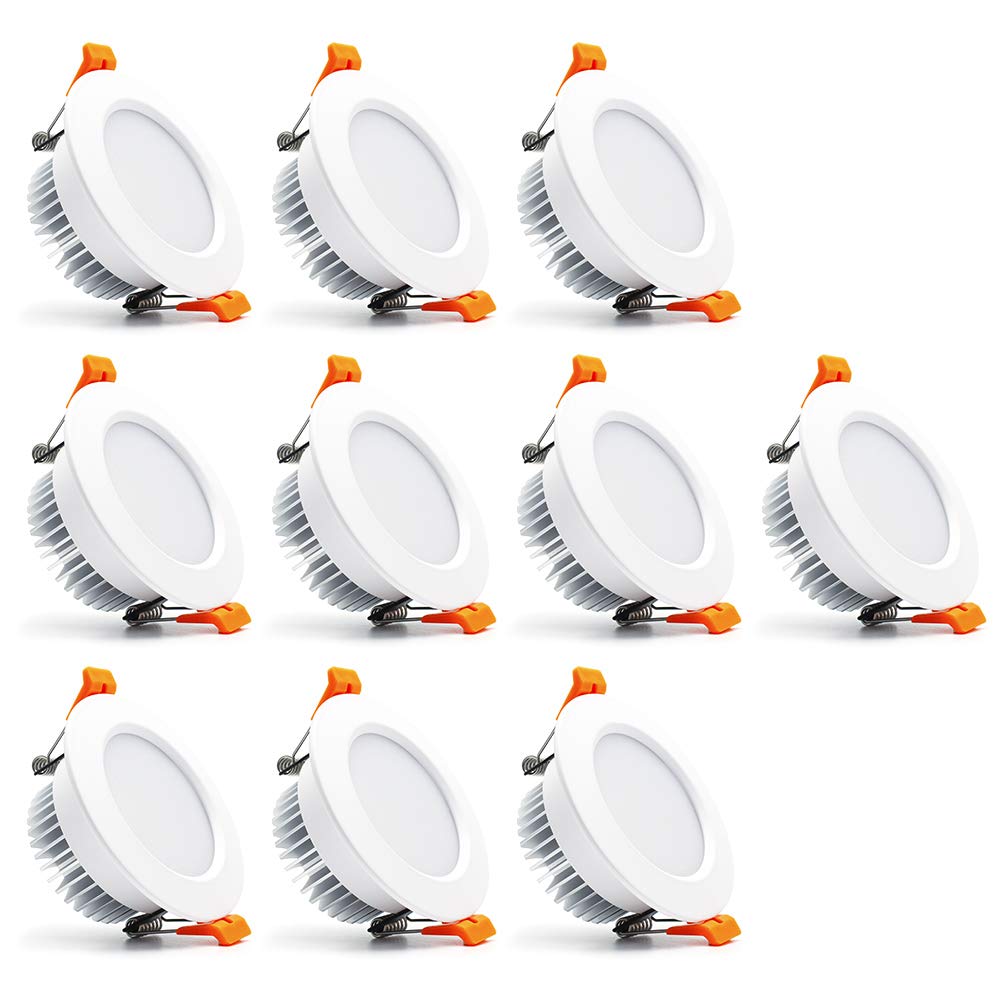 LEDLightsWorld 3 Inch Dimmable LED Recessed Lighting 7W 6000K Daylight White 10 Pack Model 744702377823
