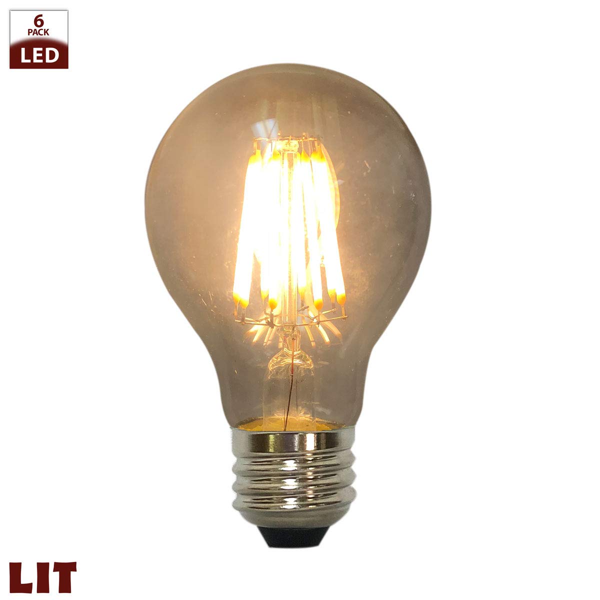 Royal Designs, Inc Lb-1506-6 Lb-1506-6 Vintage Dimmable Edison Light Bulb, A17/E26, Clear, 6 Count