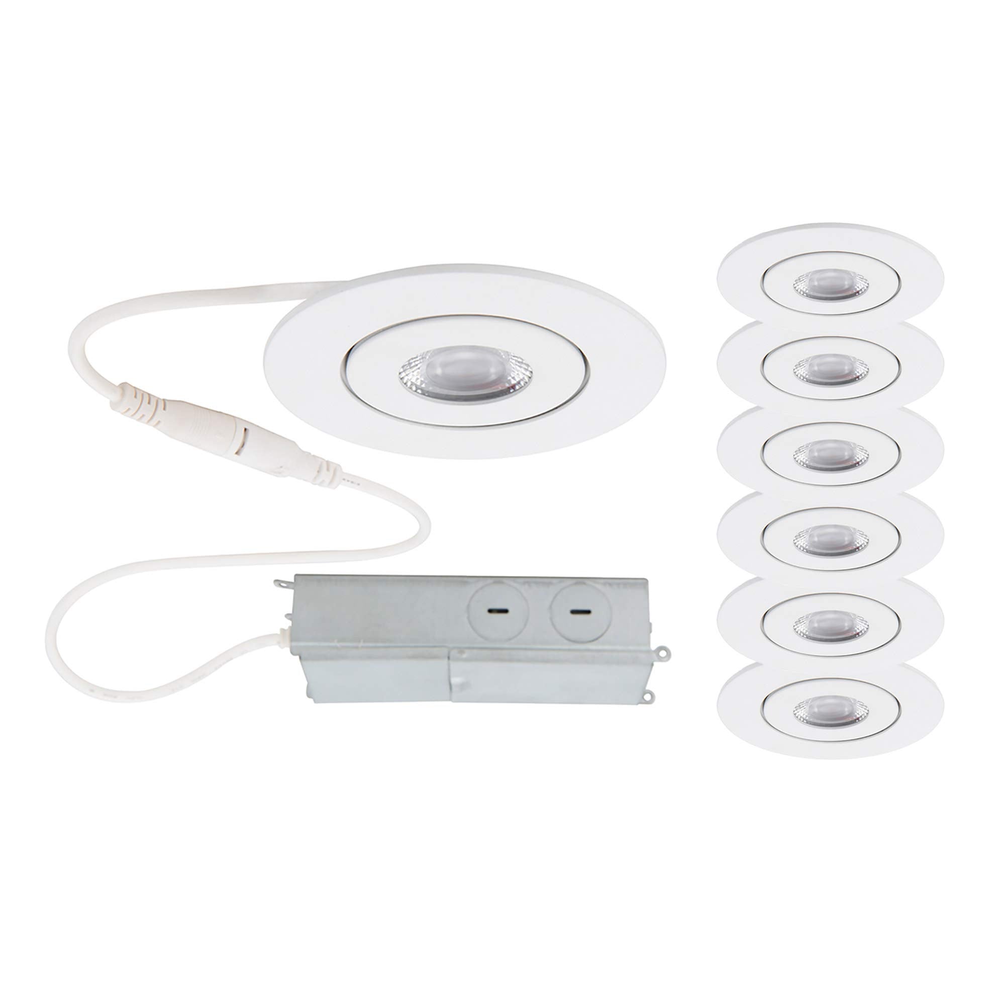 WAC Lighting, Lotos 2in LED Round Adjustable Recessed Kit 3000K in White (Pack of 6)