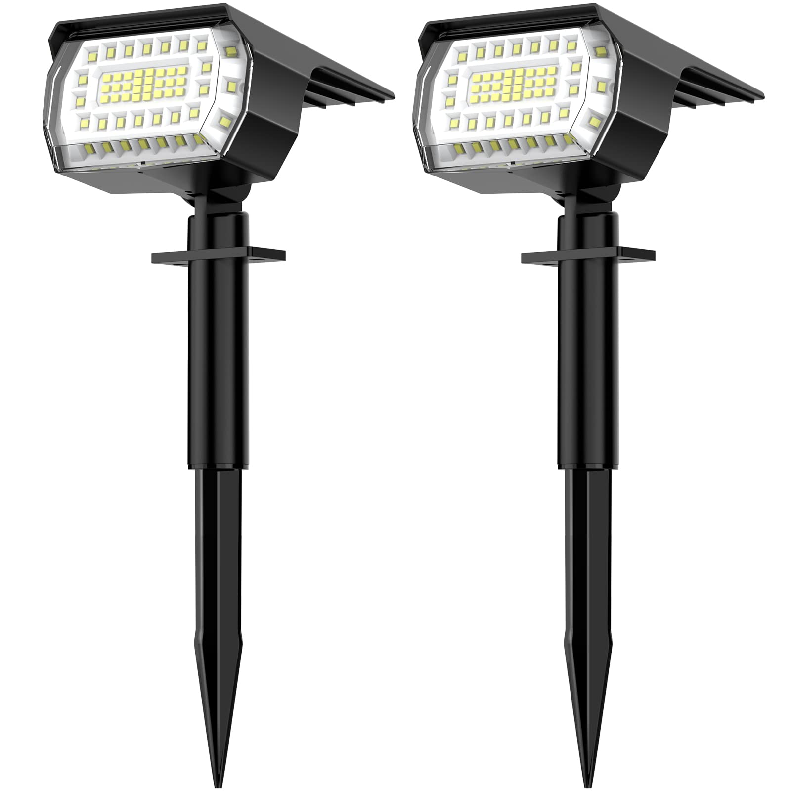 MinPea Solar Spot Lights Outdoor, [57 LED/2 Pack] Solar Lights Outdoor IP65 Waterproof, Solar Landscape Spotlights, 3 Modes Sola