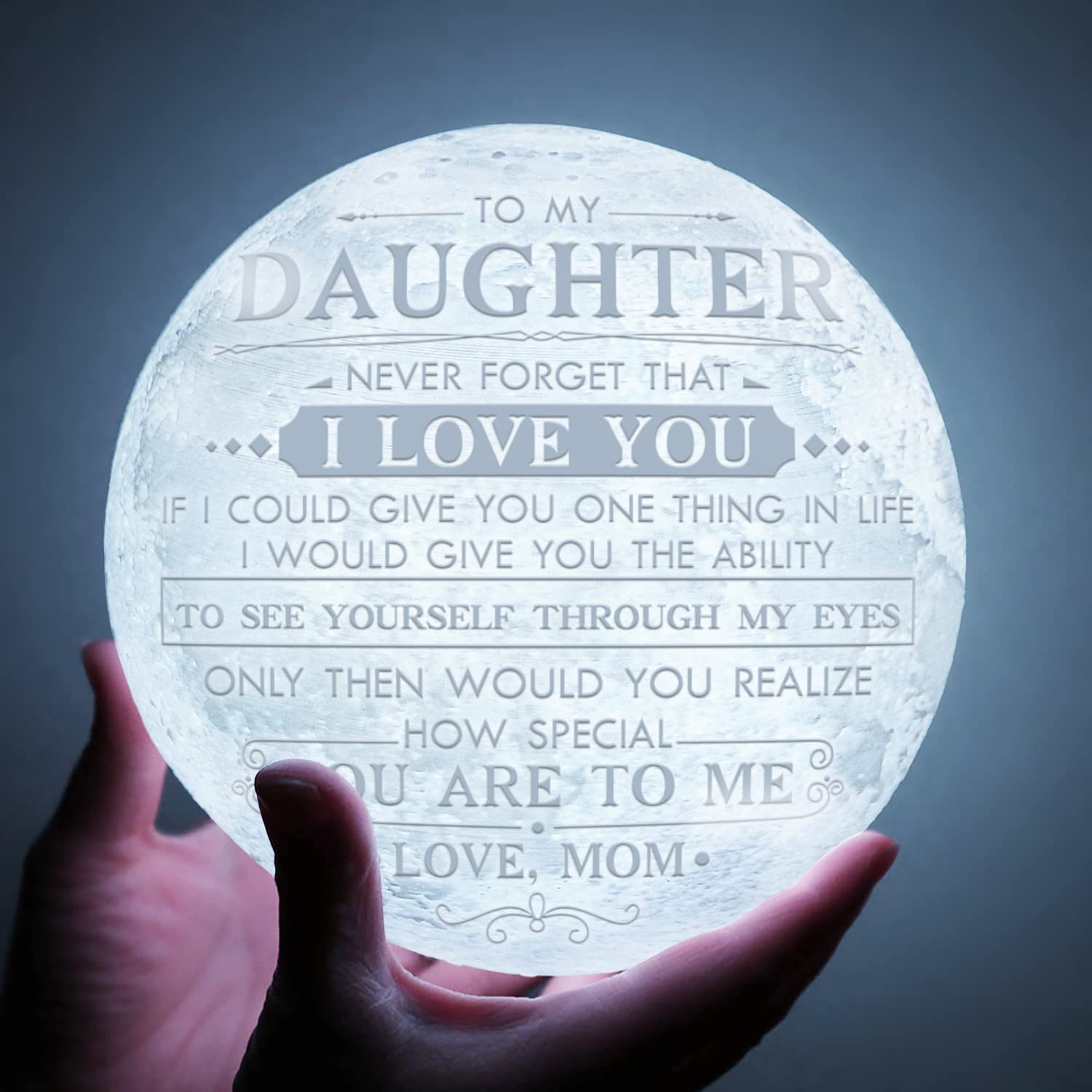 K KENON Mother's Day Birthday Gifts for Daughter from Mom, Engraved 3D Night Light with Touch Control Brightness, Christmas Wedding Gift for Daughter