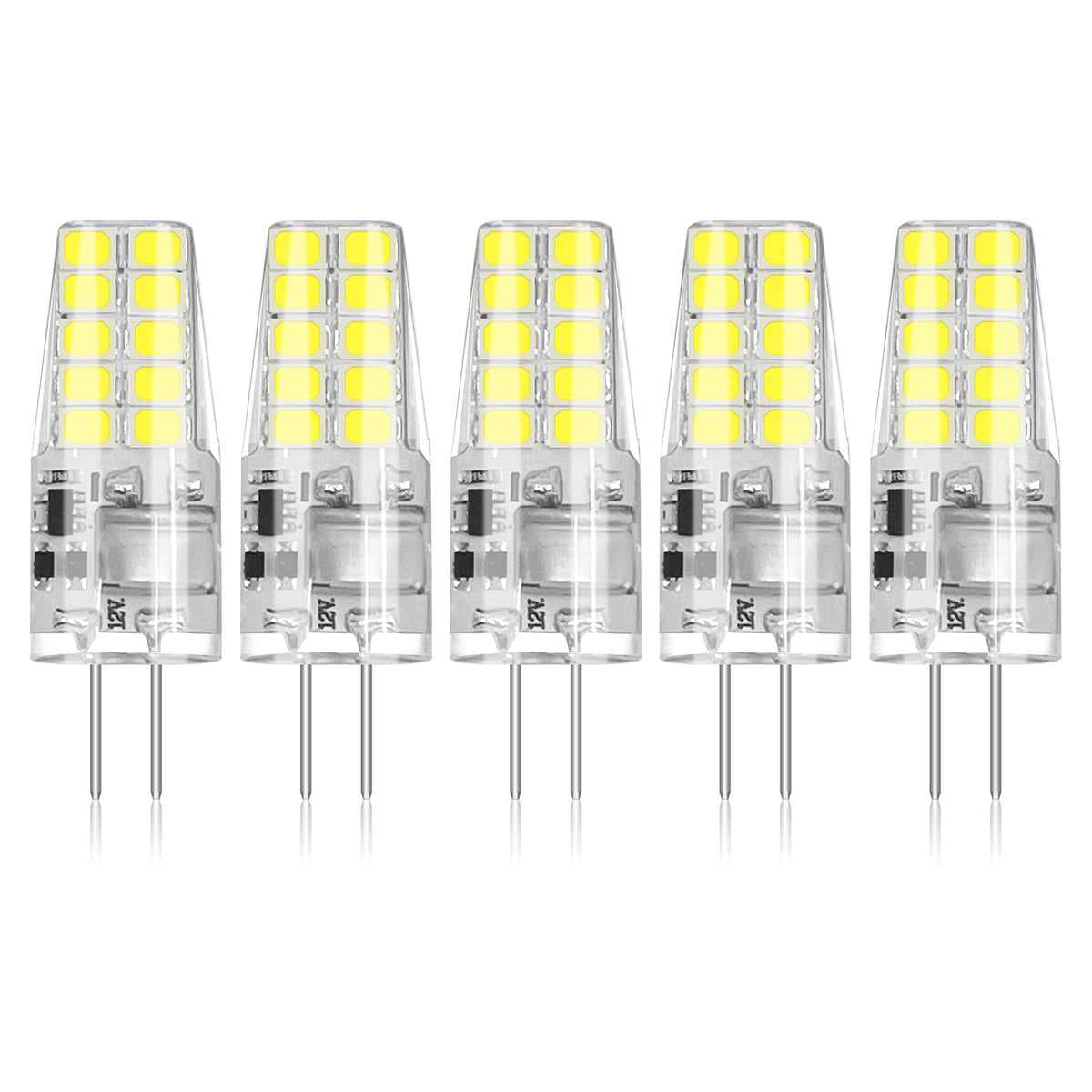 Bubo 5 Pack G4 Led Bulb 2W Equivalent 30W 6000K Daylight 250 Lumens 360Beam Angle, T3 Halogen Bulb Replacement Landscape Bulbs, 