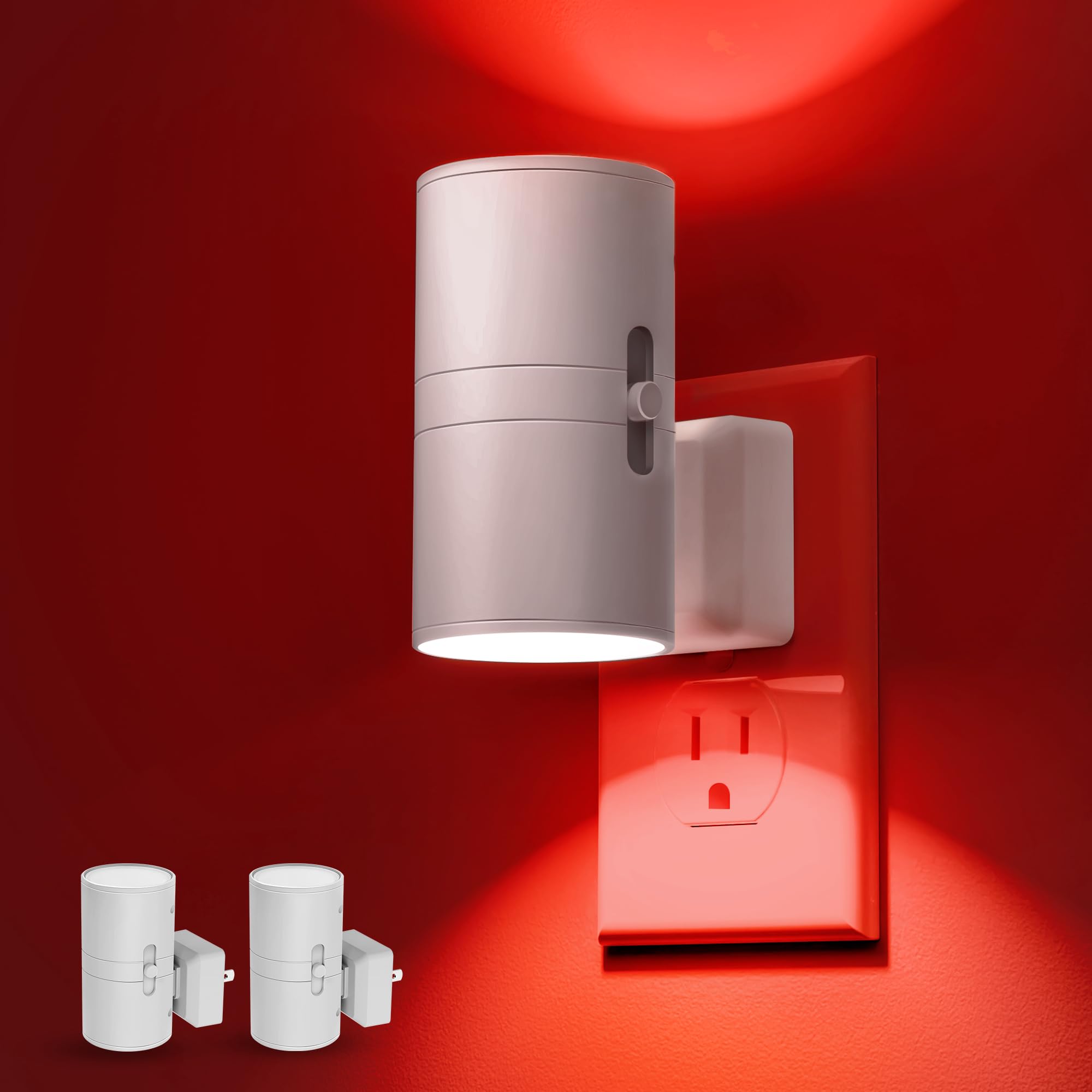 L Lohas Led Night Light, Red Night Light, Night Lights Plug Into Wall, Led Night Lights, Light Sensor, Sleep Aid Red, Dimmable N