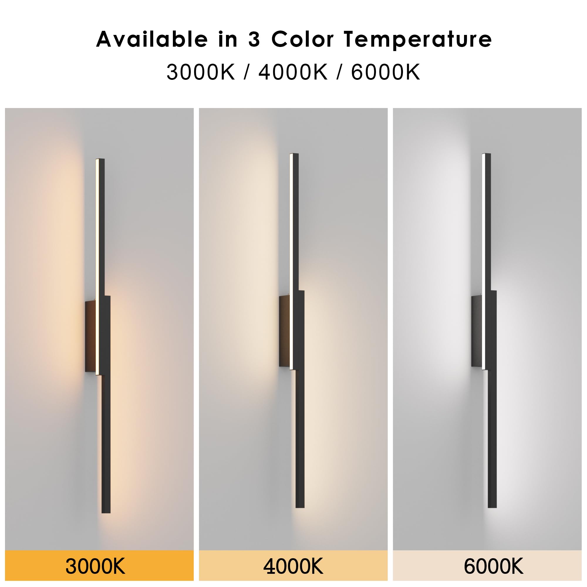 Aipsun 31.5Inch Black Battery Operated Wall Sconce Set Of 2, Rechargeable Wall Sconce Lighting Dimmable Wireless Wall Lights For