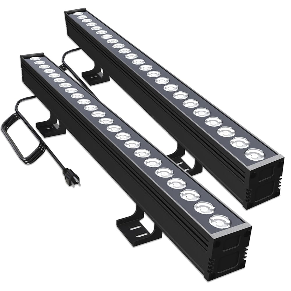 nanzgecc 2Pack 72W Outdoor Wall Washer Lights  40 Inch 5000K Daylight White LED Wall Washer Light Bar  120V Waterproof IP67 Outdoor LED Light Bar for Outdoors  Plug and Play