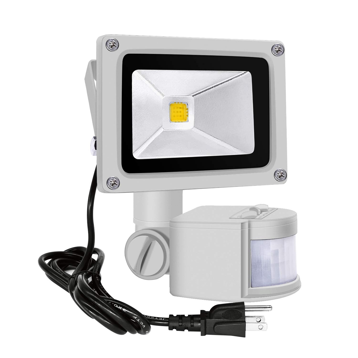 Z Motion Sensor Flood Light, 10W LED Spotlight, IP65 Waterproof, 3200K Warm White, Model Z10wganying-NG-touguangdeng-hui