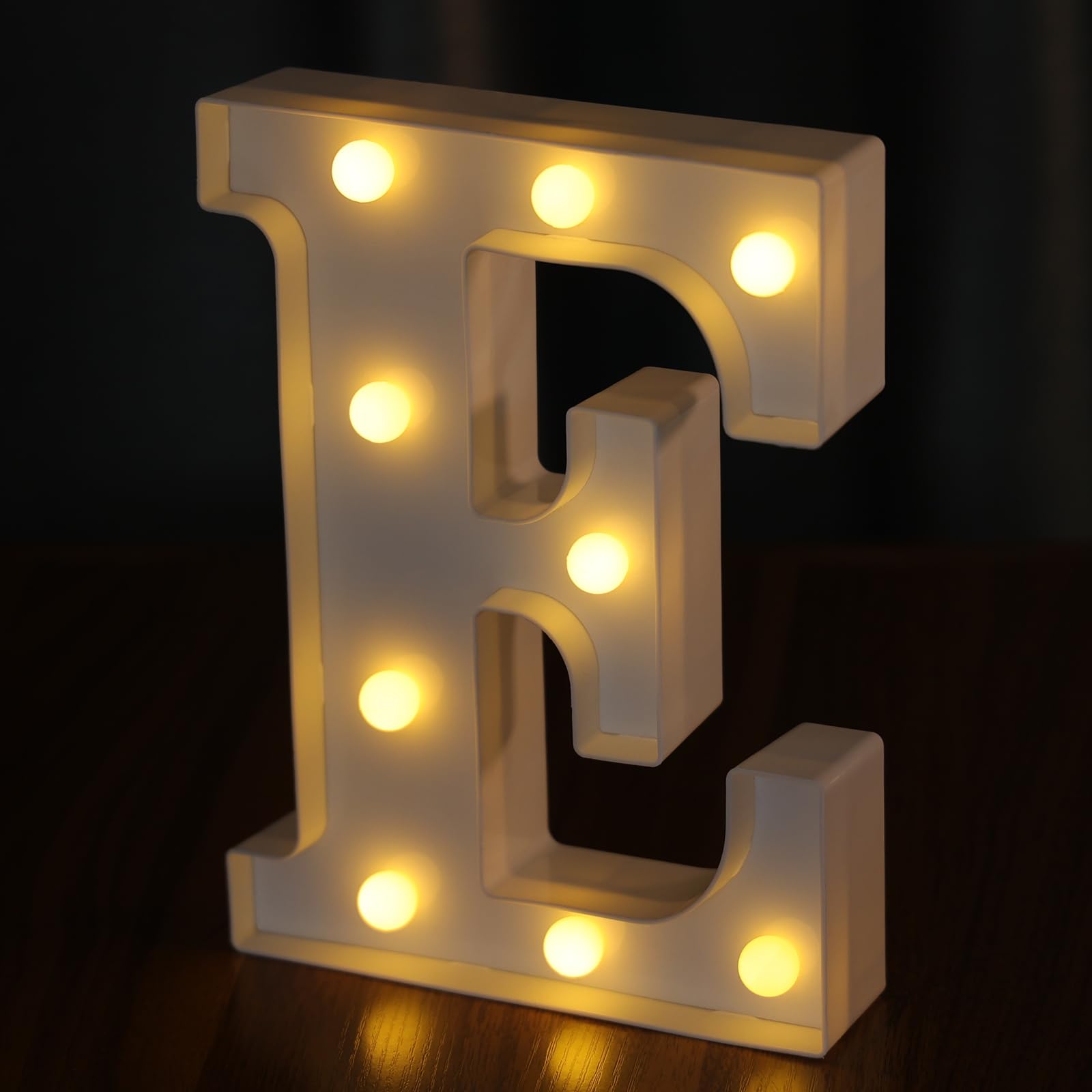 IFDGCTK LED Light Up Letters, Decorative Alphabet Marquee, Battery Powered, Warm Light, Plastic, E Variant