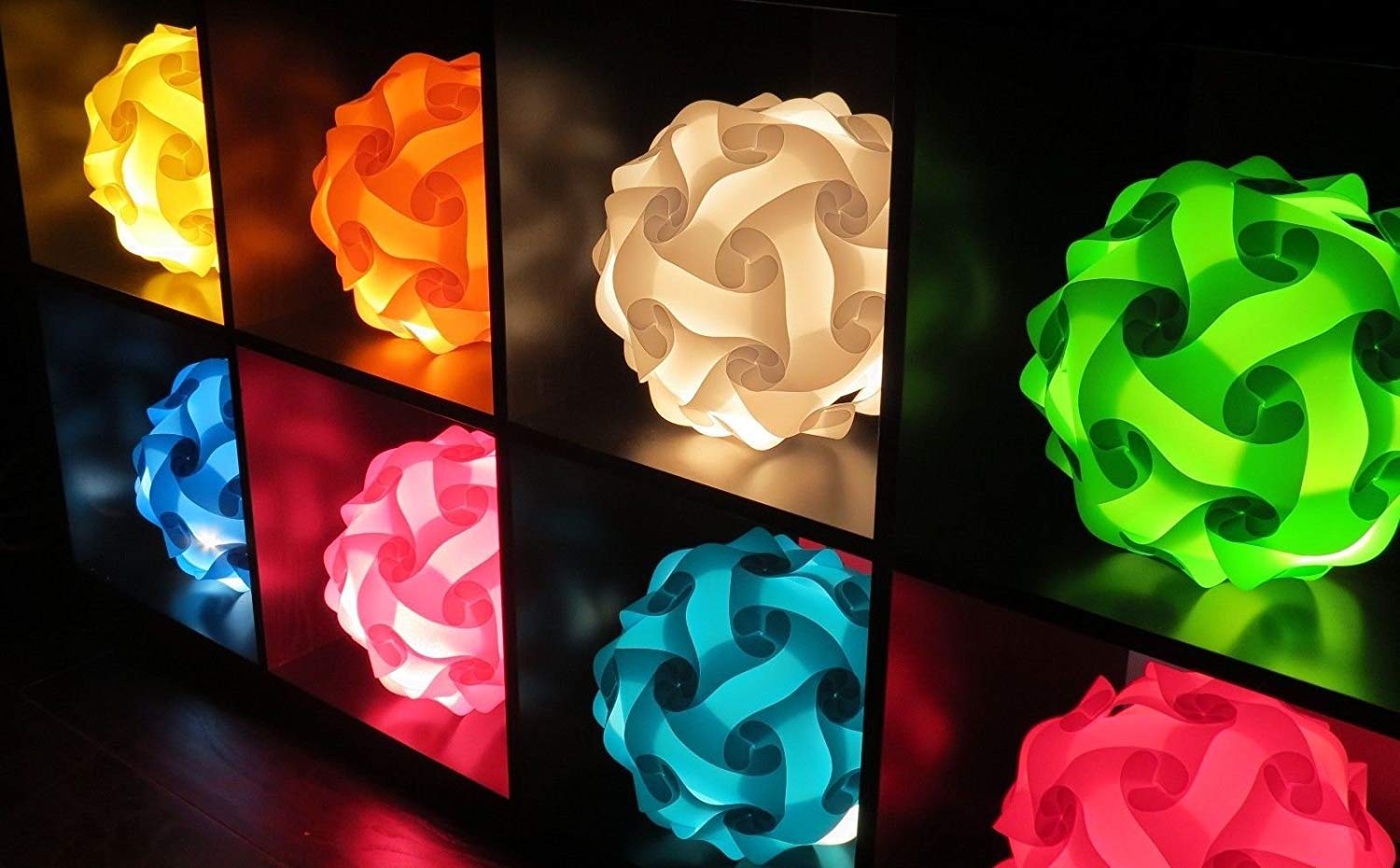 Lightingsky DIY Jigsaw Puzzle Lamp Shade Kit, 10 inch, Green, Model 889811070101, with 15 Feet Hanging Cord, Plastic