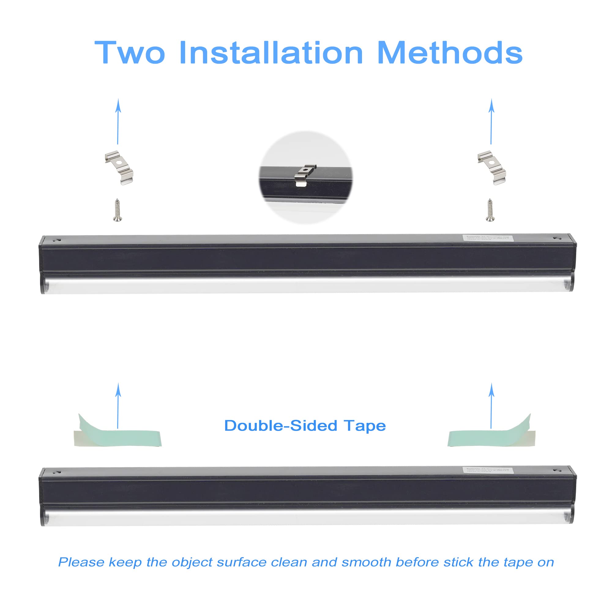 GREENIC LED Black Light Bar, 10W UV Tube, 1ft, 2 Count, Black, Model USB-T5-10W-2PACK, Ideal for Halloween, Body discomfort-reducingt,