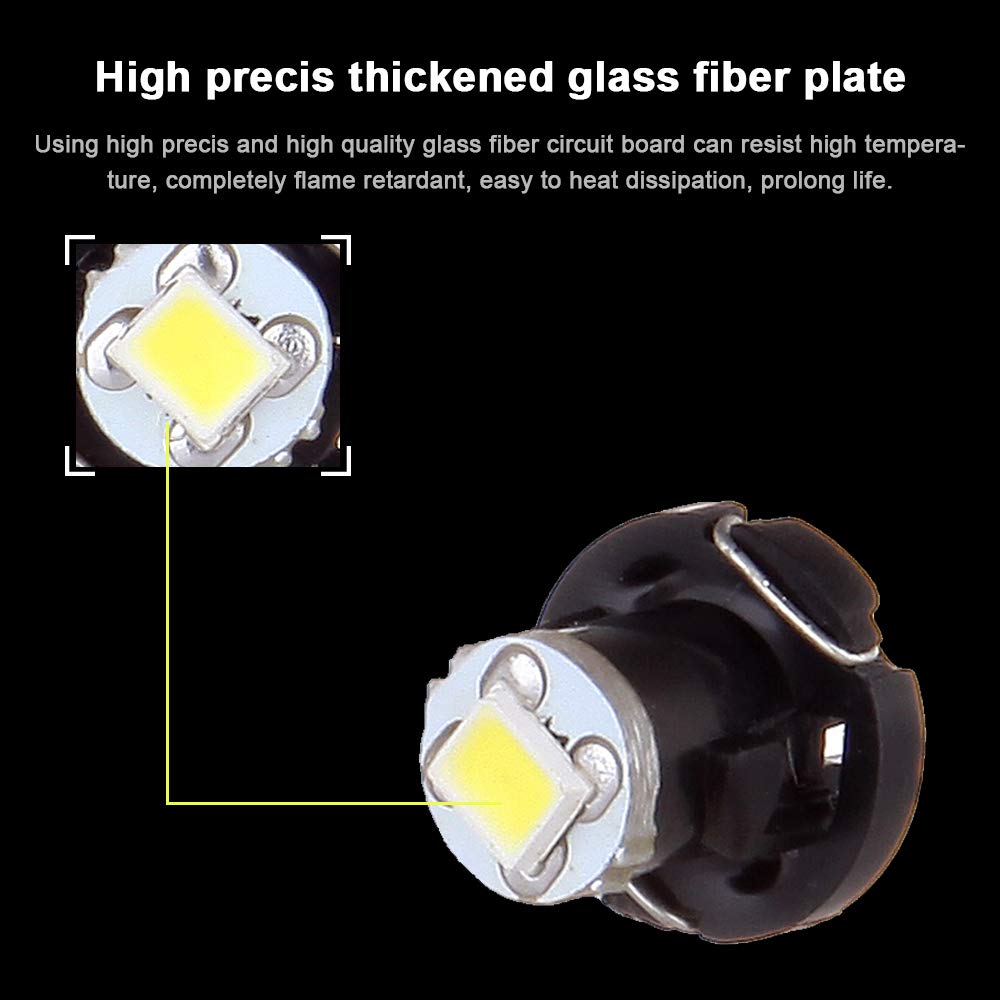 Cciyu 6 Pack White T4/T4.2 Neo Wedge Led Bulb A/C Lights