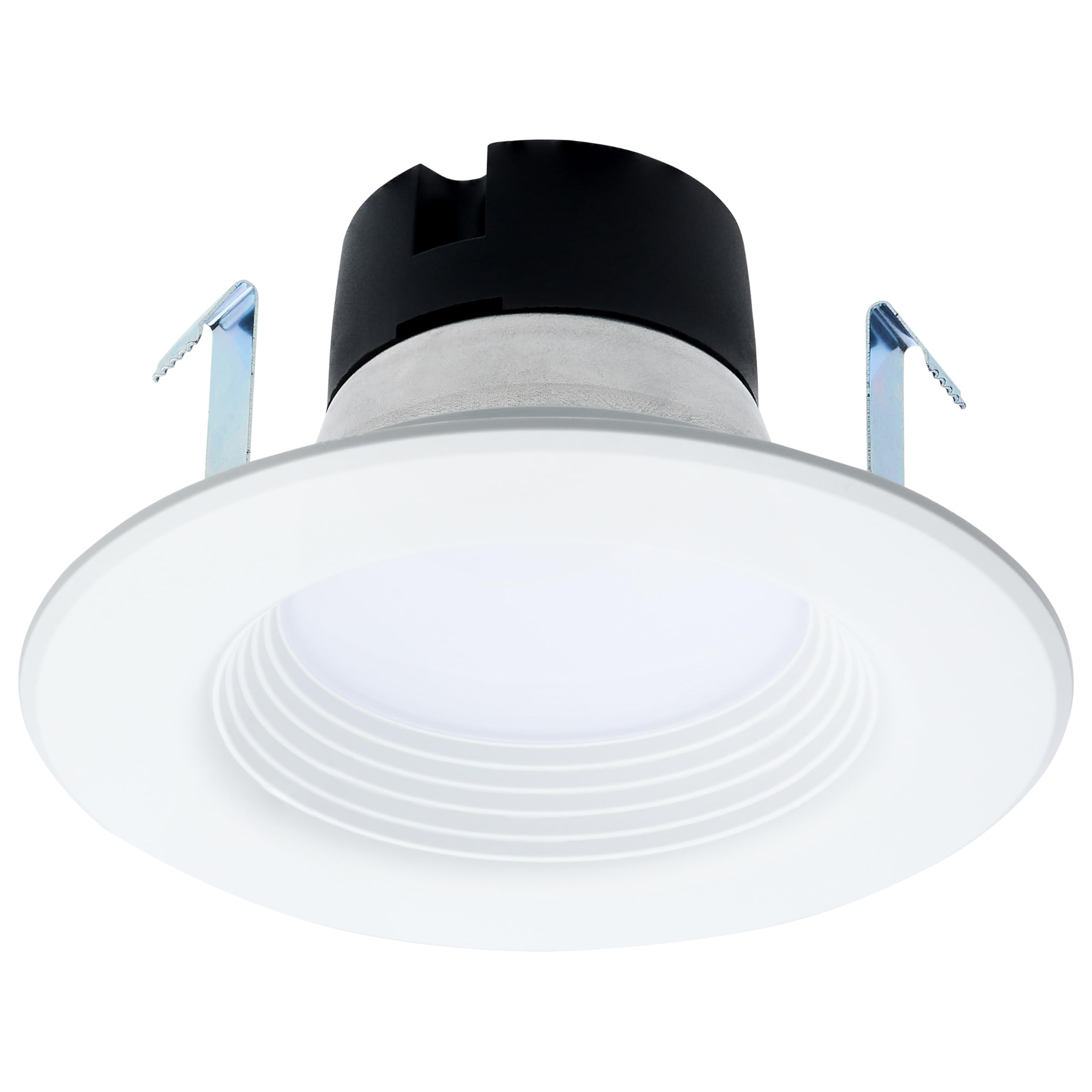 Satco S11838 12V Low Voltage 6.5W LED Downlight Retrofit, 4 in. GU5.3 Adapter, Stepped Baffle, CCT Select 2700K-5000K Warm White