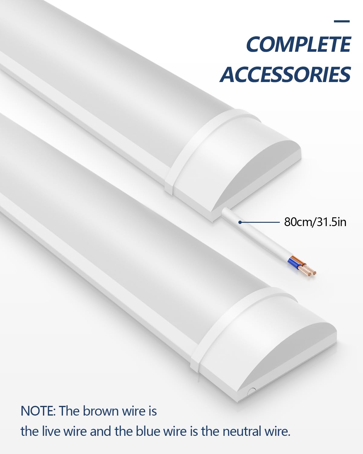 Sararoom 2Ft Led Shop Light Fixture, 20W Led Tube Light, 2400Lm,4000K Neutral White, 60Cm 23.6Inch Led Garage Closet Light Ceiling Light For Office Home Basement, No Plug, No Ground Wire