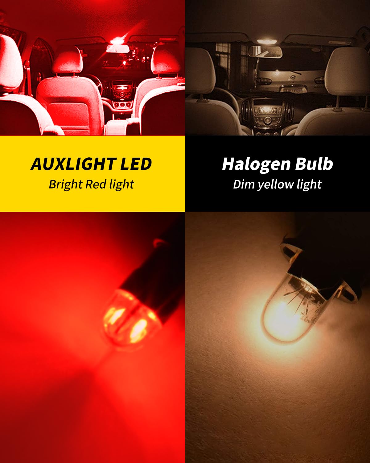 Auxlight Ba9S Ba9 1895 1891 53 57 64111 3893 47830 Error Free Led Bulb, Super Bright 3030-Smd Interior Car Bulbs Replacemet For