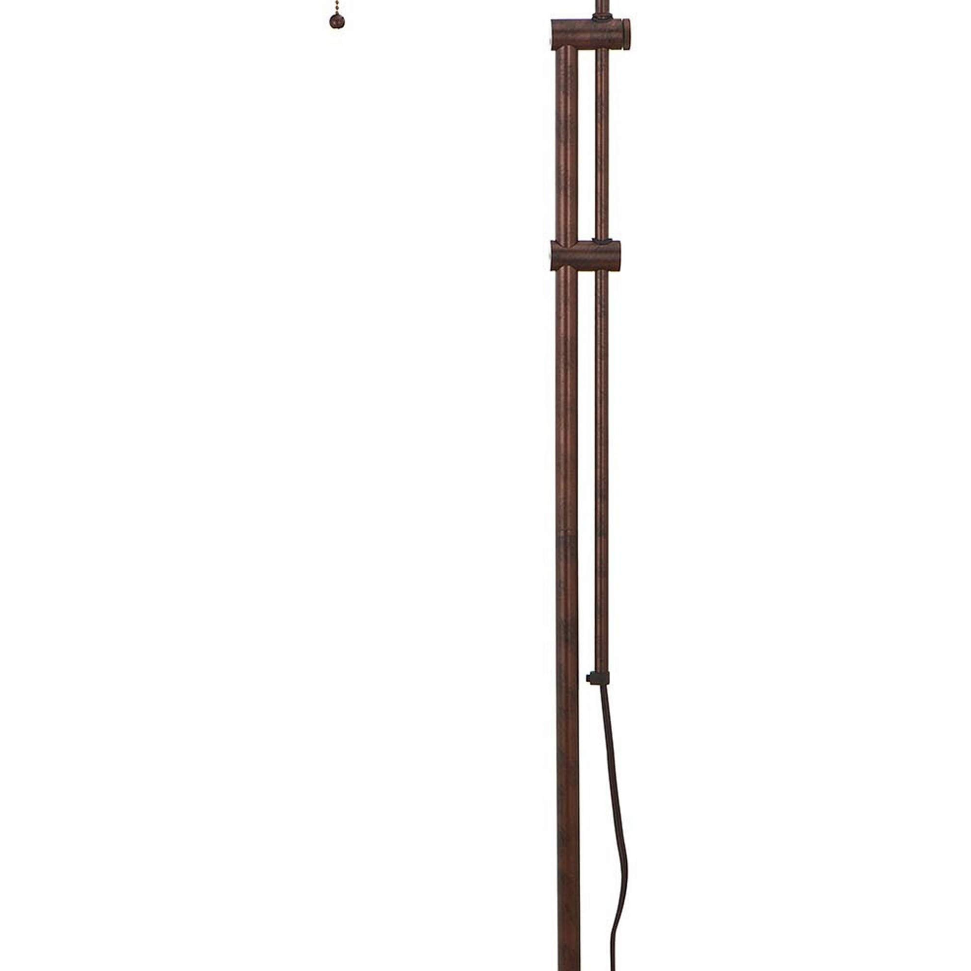 Benzara Metal Rectangular Floor Lamp, Adjustable Pole, Bronze, Model BM225082