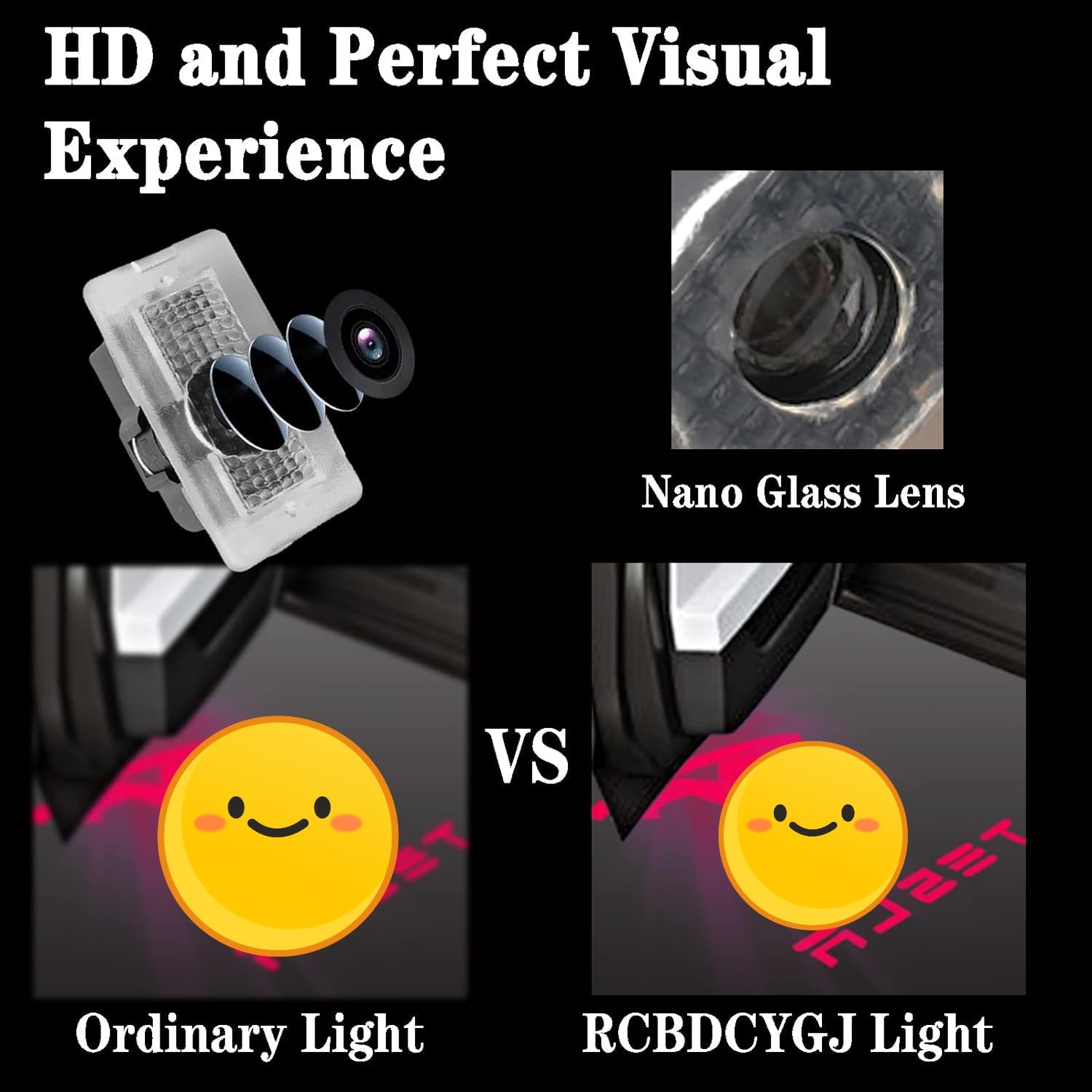 Rcbdcygj No Fade Led Logo Projector Puddle Lights Ultra-Bright Welcome Light 3D Laser Ghost Shadow Light Compatible With Tesla M