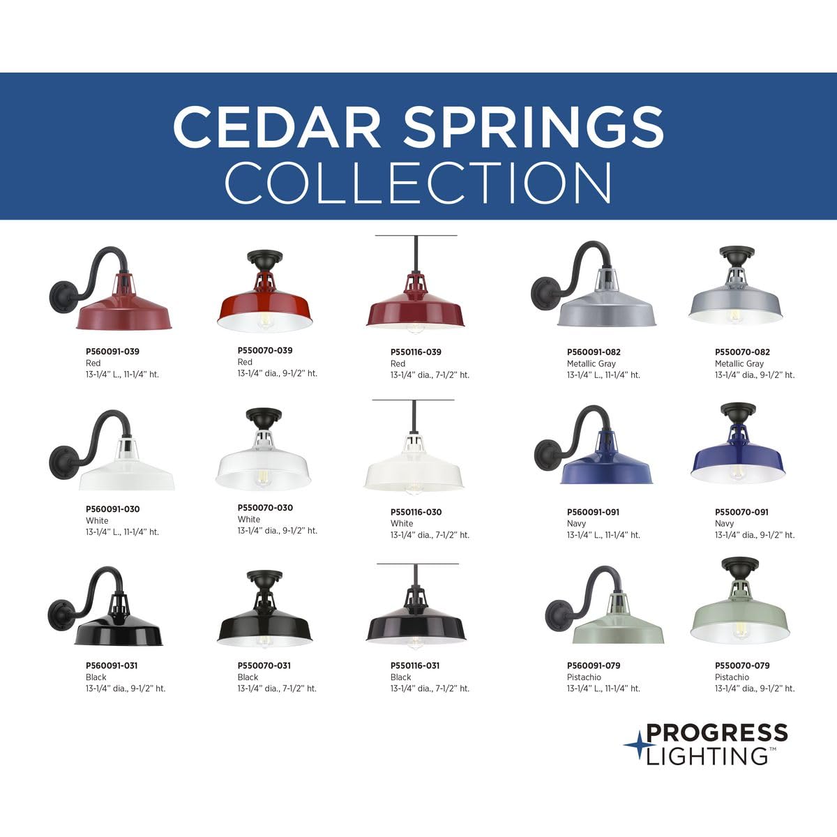 Progress Lighting Cedar Springs Collection 1-Light Farmhouse Outdoor Semi-Flush Mount Light Pistachio, Green, 9.50X13.25X13.25