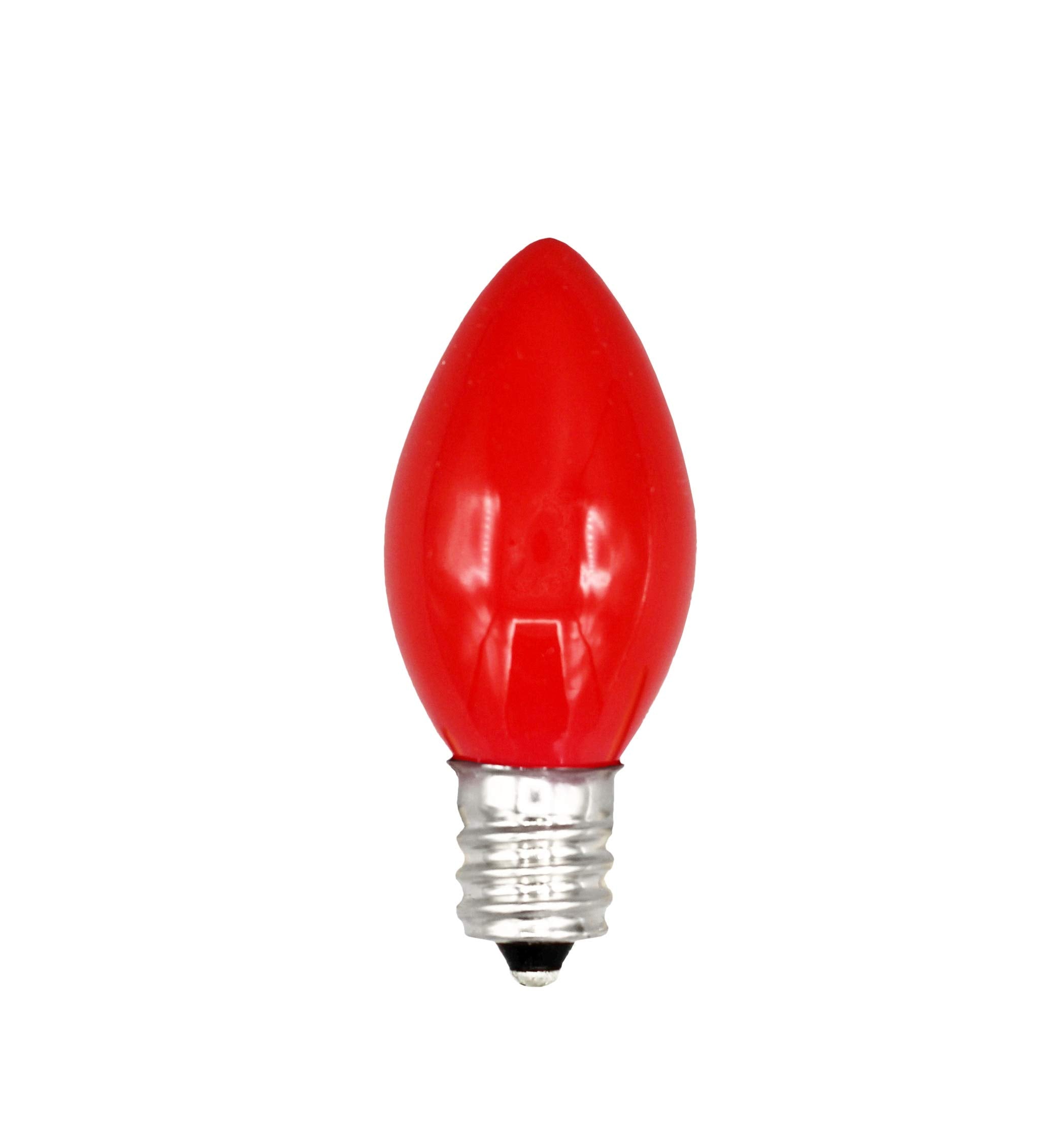 Creative Hobbies Pack Of 25 C7 Led Red Replacement Light Bulbs, 0.7W Ceramic Led Vintage Light Bulbs For C7 Outdoor String Light