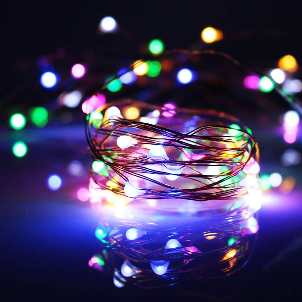 Baisico Waterproof LED String Lights, 2 Pack 20ft, 60 LEDs, Copper Wire, Multicolor Fairy Lights