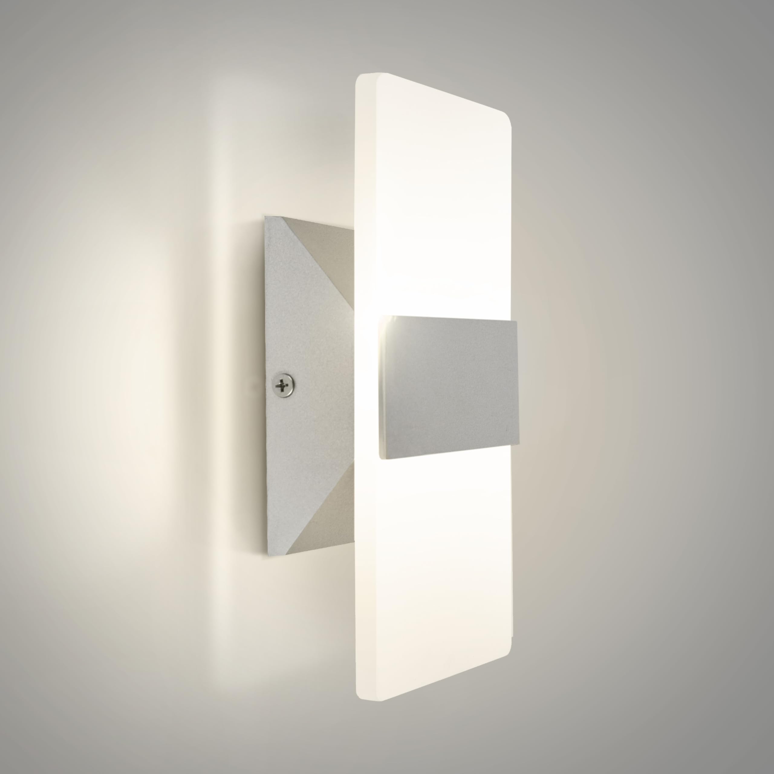 Asd 8 Inch Led Indoor Wall Sconce - Modern Interior 10W 120V 2700K-5000K Adjustable Dimmable Wall Mounted Light Fixtures, Acryli