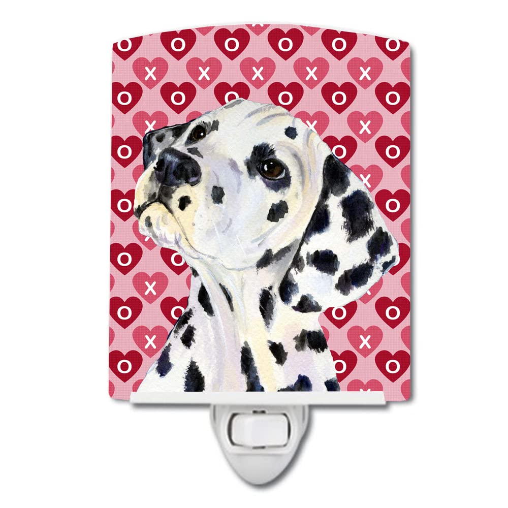 Carolines Treasures Ceramic Night Light, Dalmatian Hearts, UL-Certified, 6x4x3in, Multicolor, Model SS4492CNL