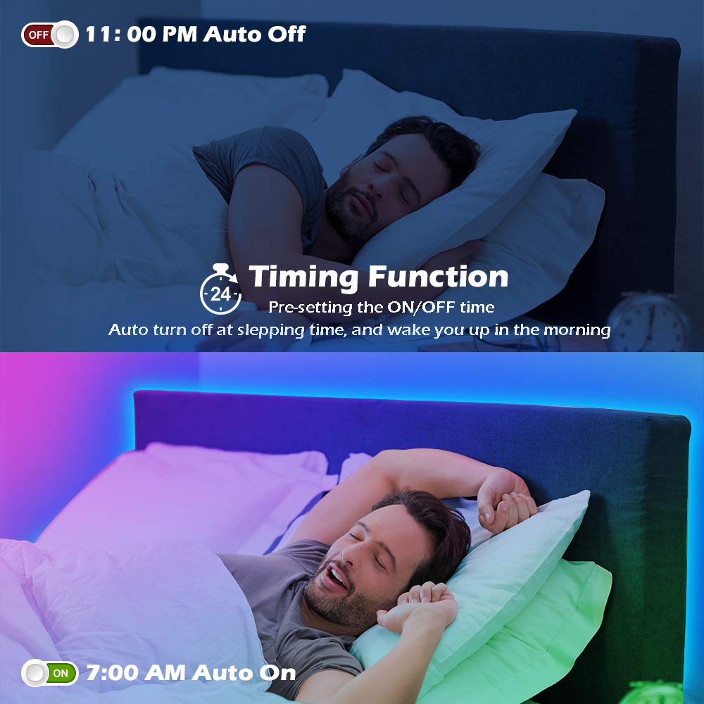 Letianpai 100Ft Smart Led Strip Lights, Music Sync Rgb, Bluetooth/Ir Control For Home & Party