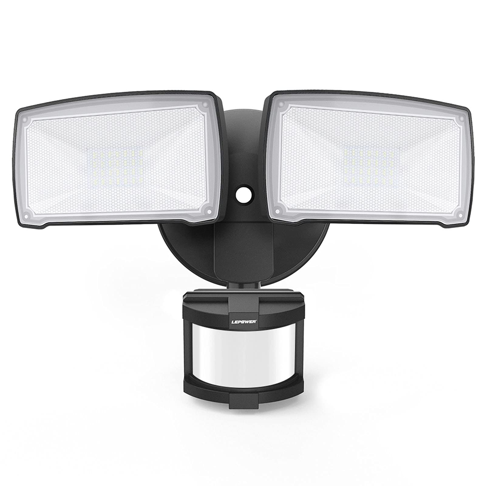 LEPOWER LED Security Lights, 30W 3200LM Motion Sensor, IP65 Waterproof, Black, Model YY01A-BL