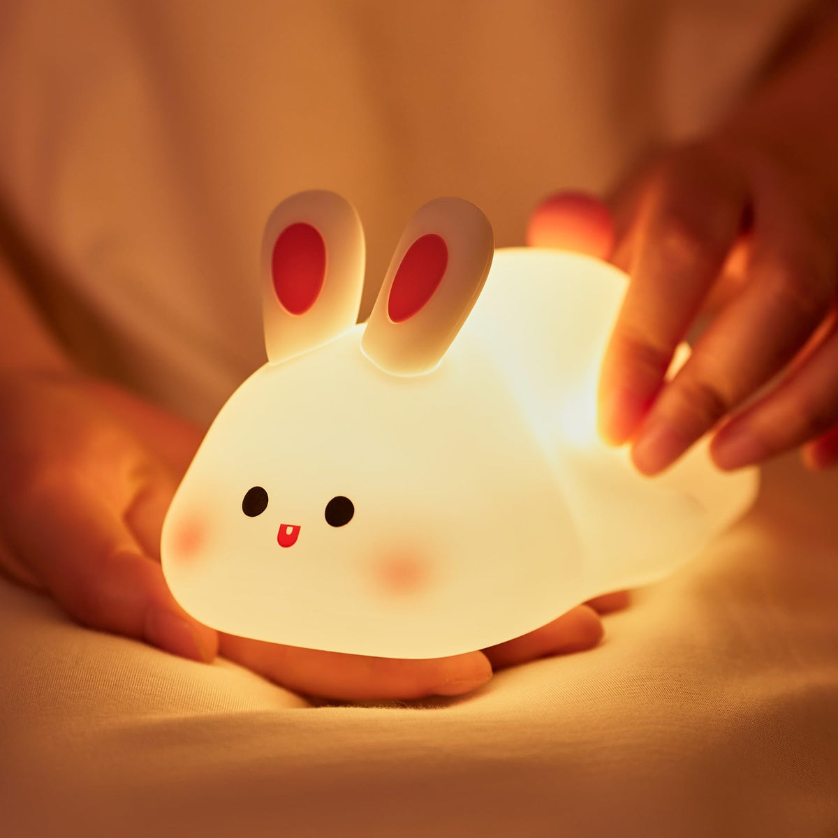 NesveCit Ghost Night Light, Adorable LED Night Lamp, Silicone Dimmable Nursery Nightlight for Nursery, Silicone Rechargeable Bed