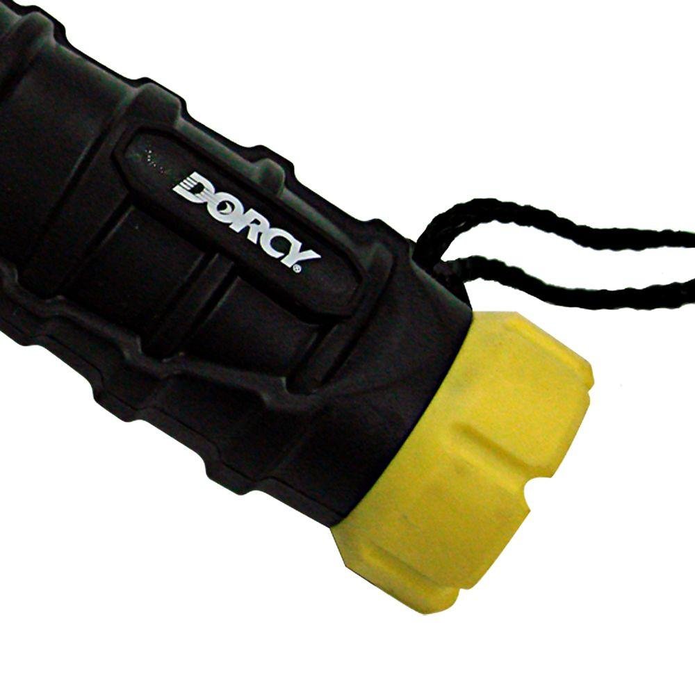 Dorcy 180-Lumen Weatherproof Rubber LED Flashlight, Black, Model 41-2968, Non-Slip Grip, 1 Count