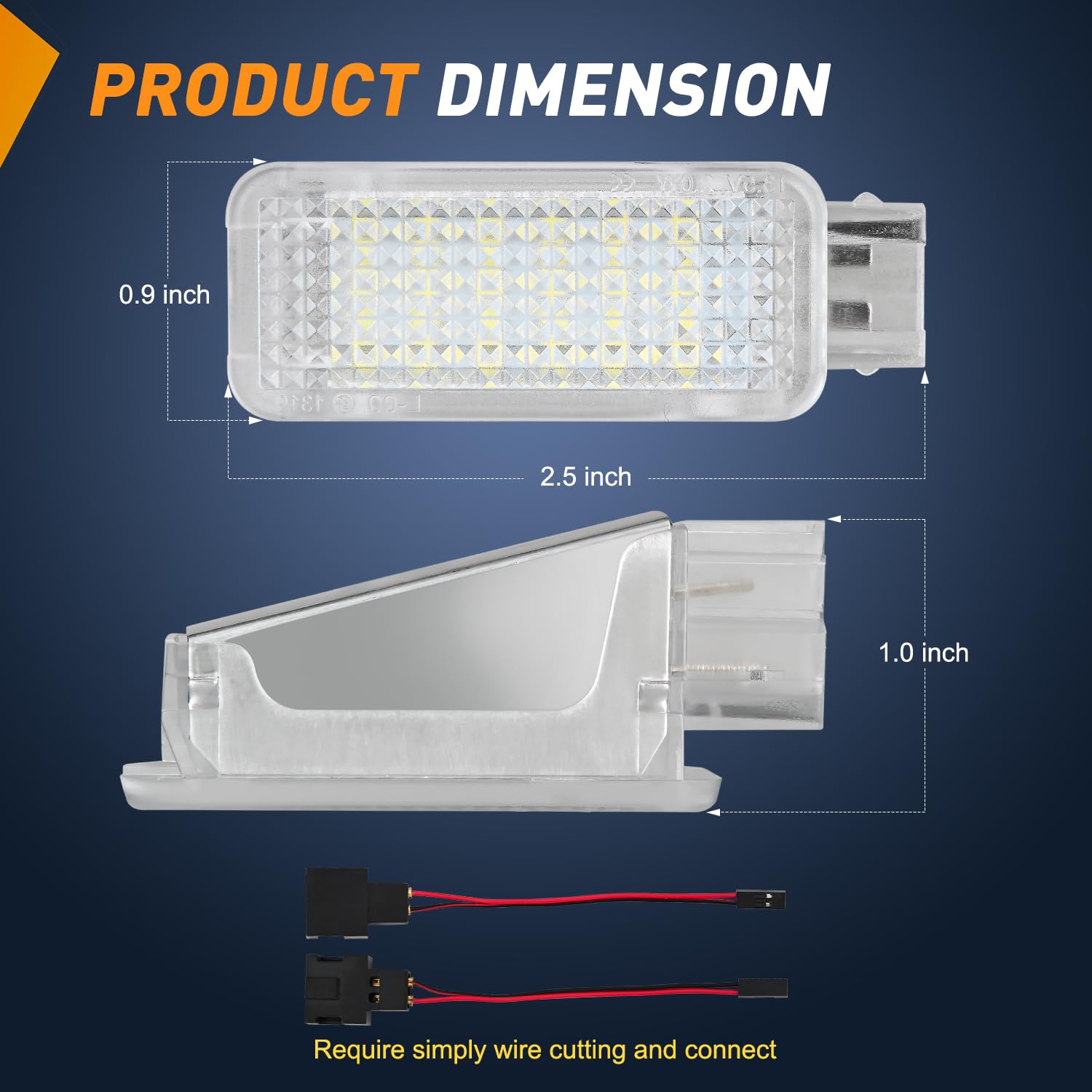 Nilight 2PCS White LED Door Panel Lights for Audi A3 A4 A5 A6 A7 S3 S4 S5 S6 S7 Q5 Q7 TT - Plug & Play