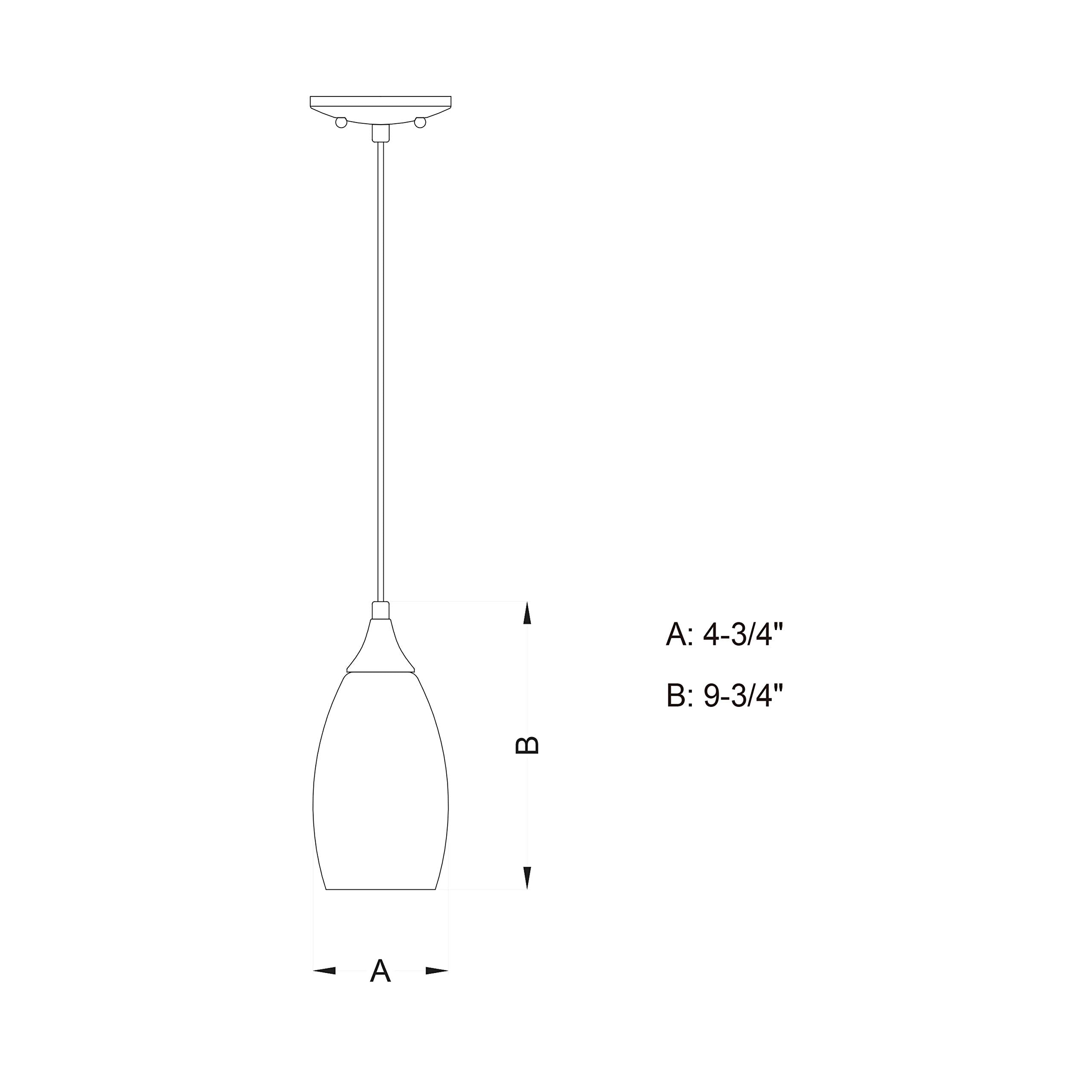 VAXCEL Mini Pendant Ceiling Light, Satin Nickel, Blue Celeste Wave Glass, Model P0172
