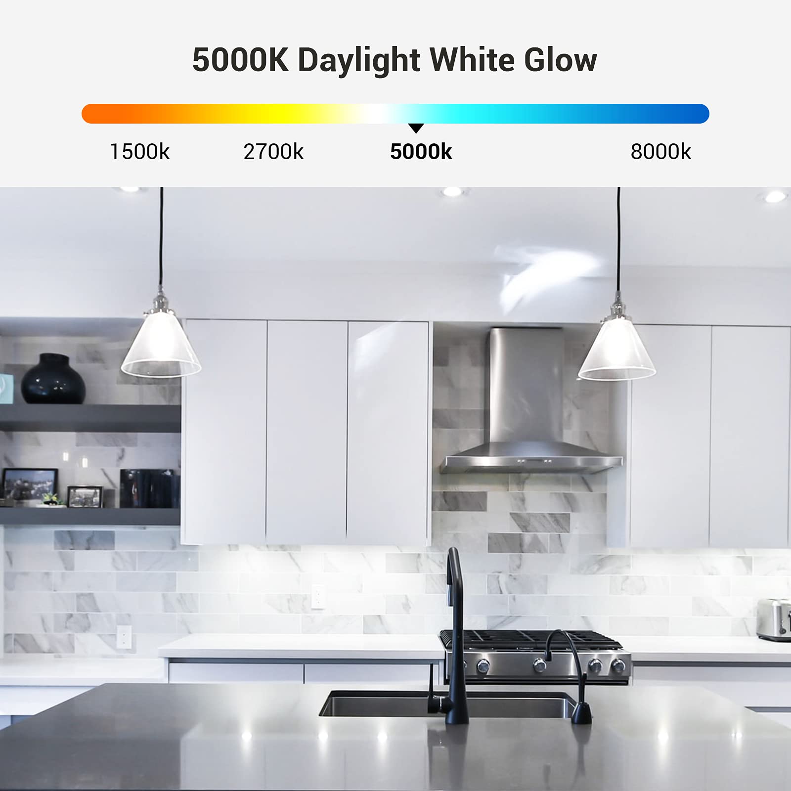 Dewenwils Gu24 Led Light Bulb, 60W Equivalent, Dimmable 2 Prong Light Bulbs, 5000K Daylight White, 9W 800 Lumens, A19 Shape Bulb