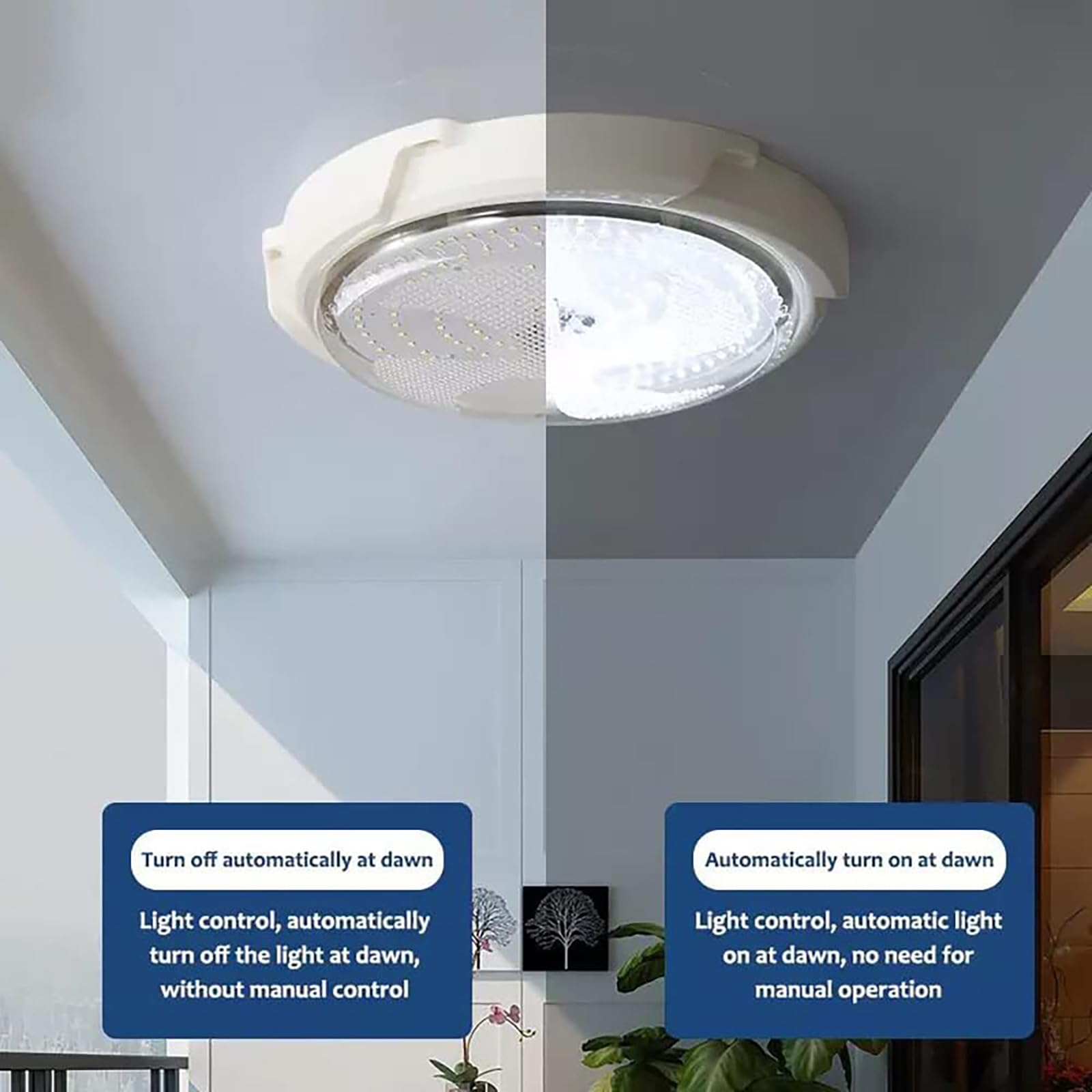 Brioeua 54 Led Solar Ceiling Light  1000 Lumens Solar Light Indoor Outdoor Waterproof With Remote Control & Auto On/Off  For Porch Garage Barn Balcony