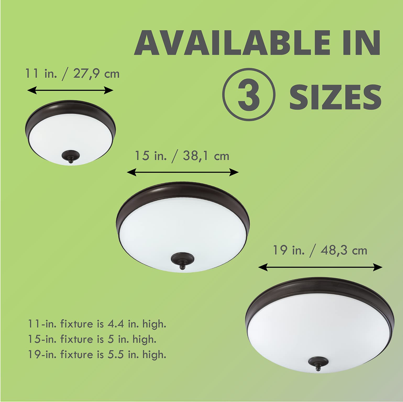 Good Earth Lighting Legacy 11-Inch Led Flush Mount - Bronze, Dimmable, 1060 Lumen, 3000K, 50,000 Hour Rated Lamp Life