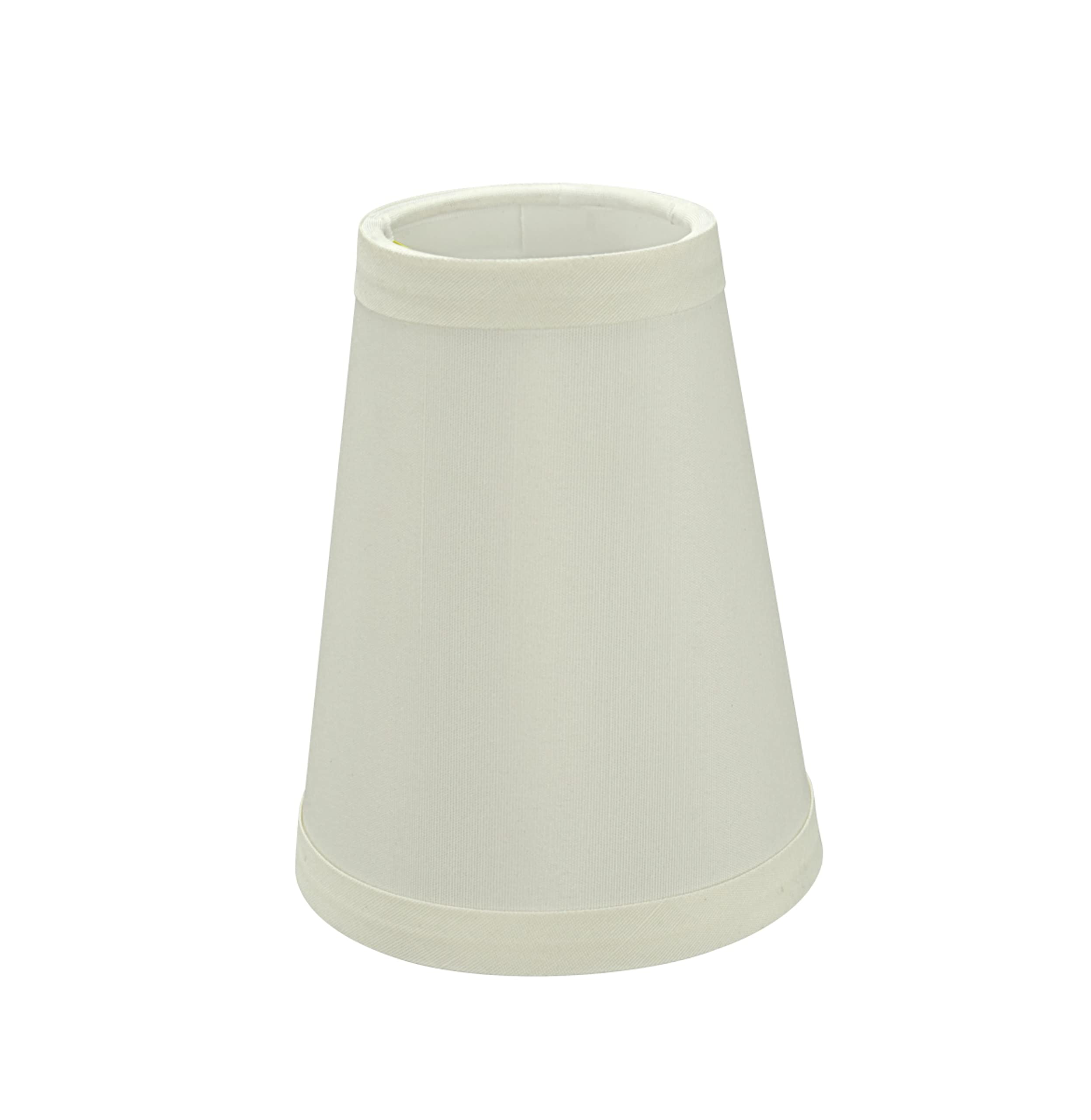 Aspen Creative 32661-2 Small Hardback Empire Shape Chandelier Set (2 Pack), Transitional Design, 4&quot; Bottom Width (2 1/2&quot; X 4&quot; X 5&quot;) Clip On Lamp Shade, White/Faux Silk Fabric