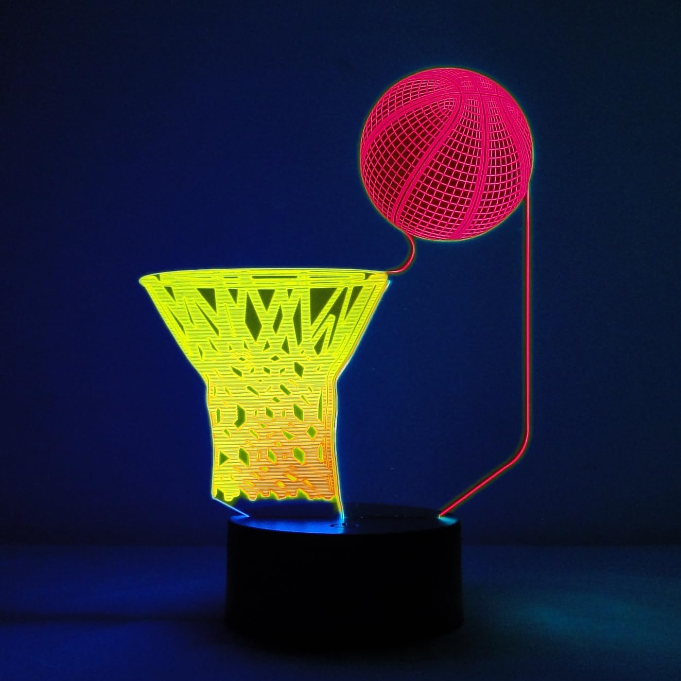 Hipiya Basketball Hoop Lamp Led 3D Illusion Usb Night Light School Present Birthday Gift For Sports Fan Player Teenager Men Boy Kid Bedroom Decoration Room Decor (Basketball)