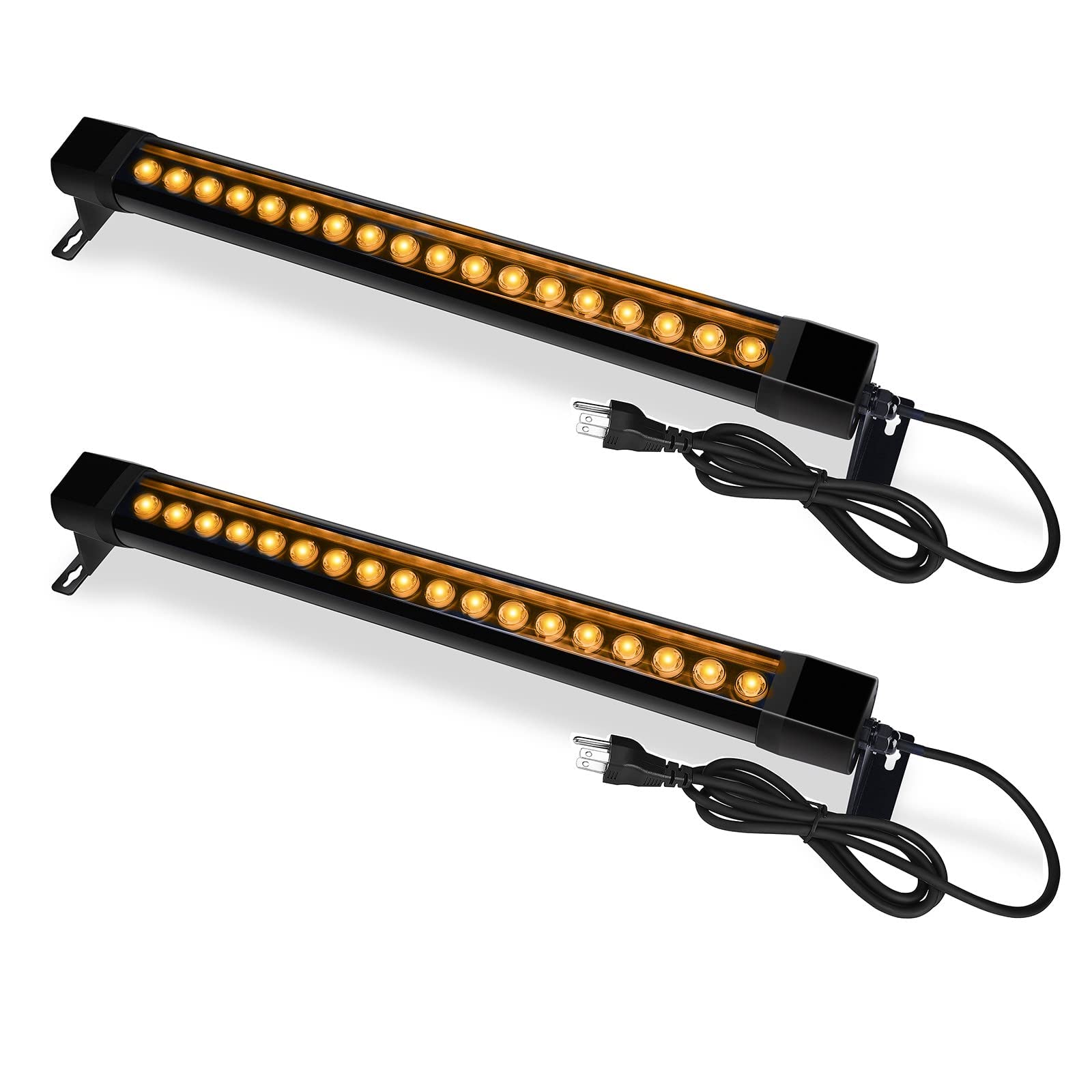 nanzgecc 36W Outdoor Wall Washer Light Bar, 2FT Waterproof 2700K Warm White, Aluminum Housing, 120V, 2 Pack