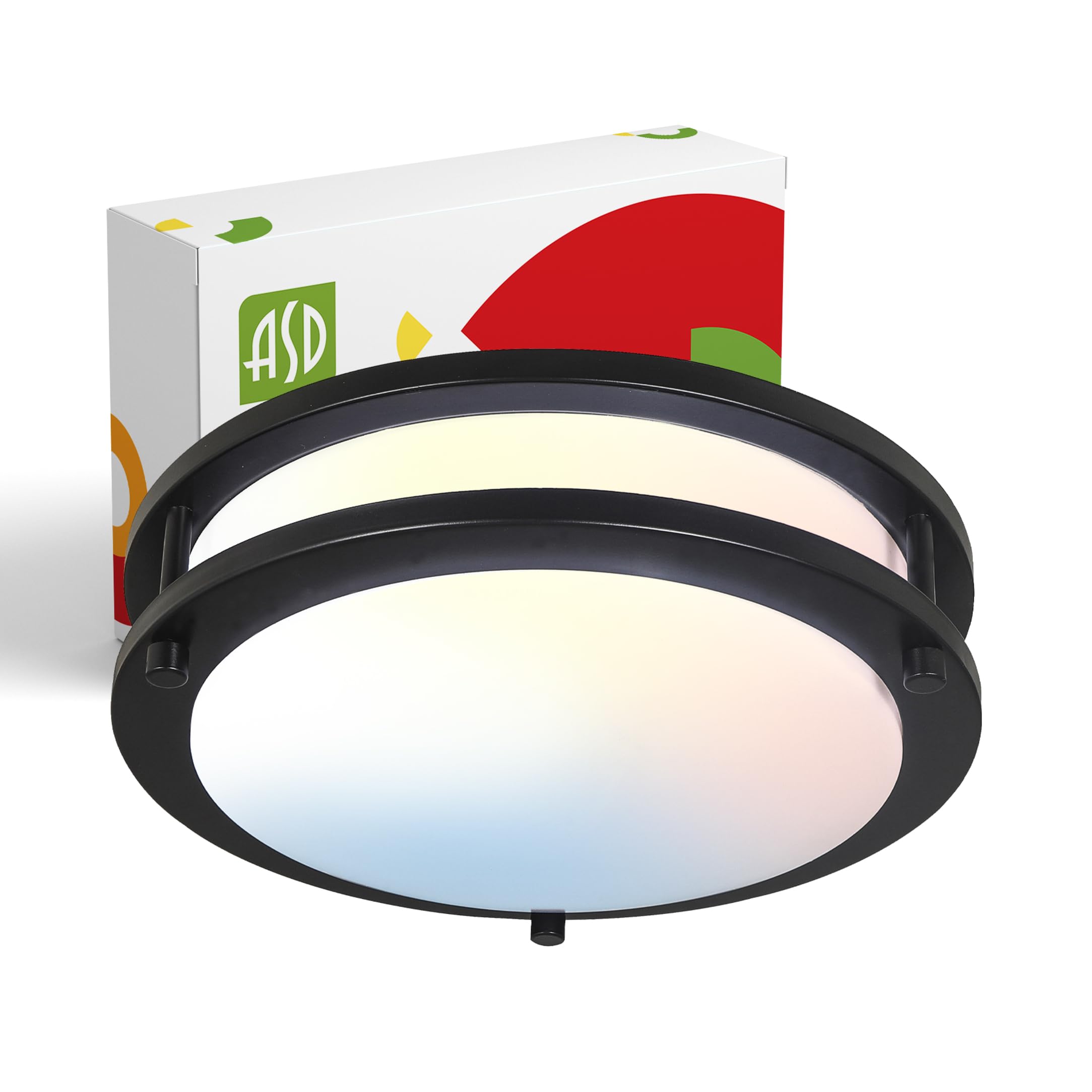 ASD LED 10 Inch Round Flush Mount Light Fixture | 16W 1050LM 3000K-5000K 120V | 3CCT, Dimmable, Energy Star, ETL Listed | Close 