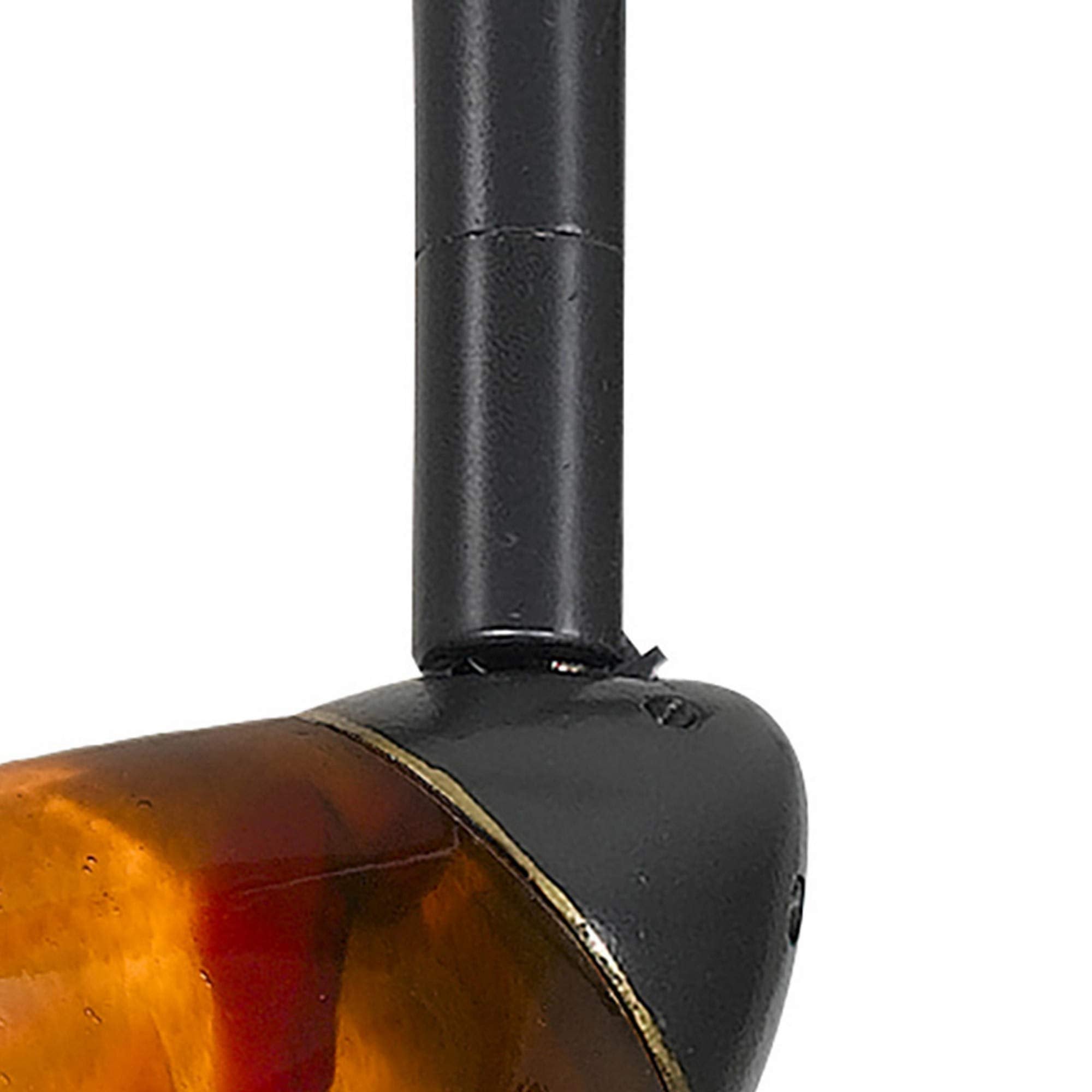 Benzara Hand Blown Glass Shade Track Light Fixture, Metal Frame, Dark Bronze, Model BM220755
