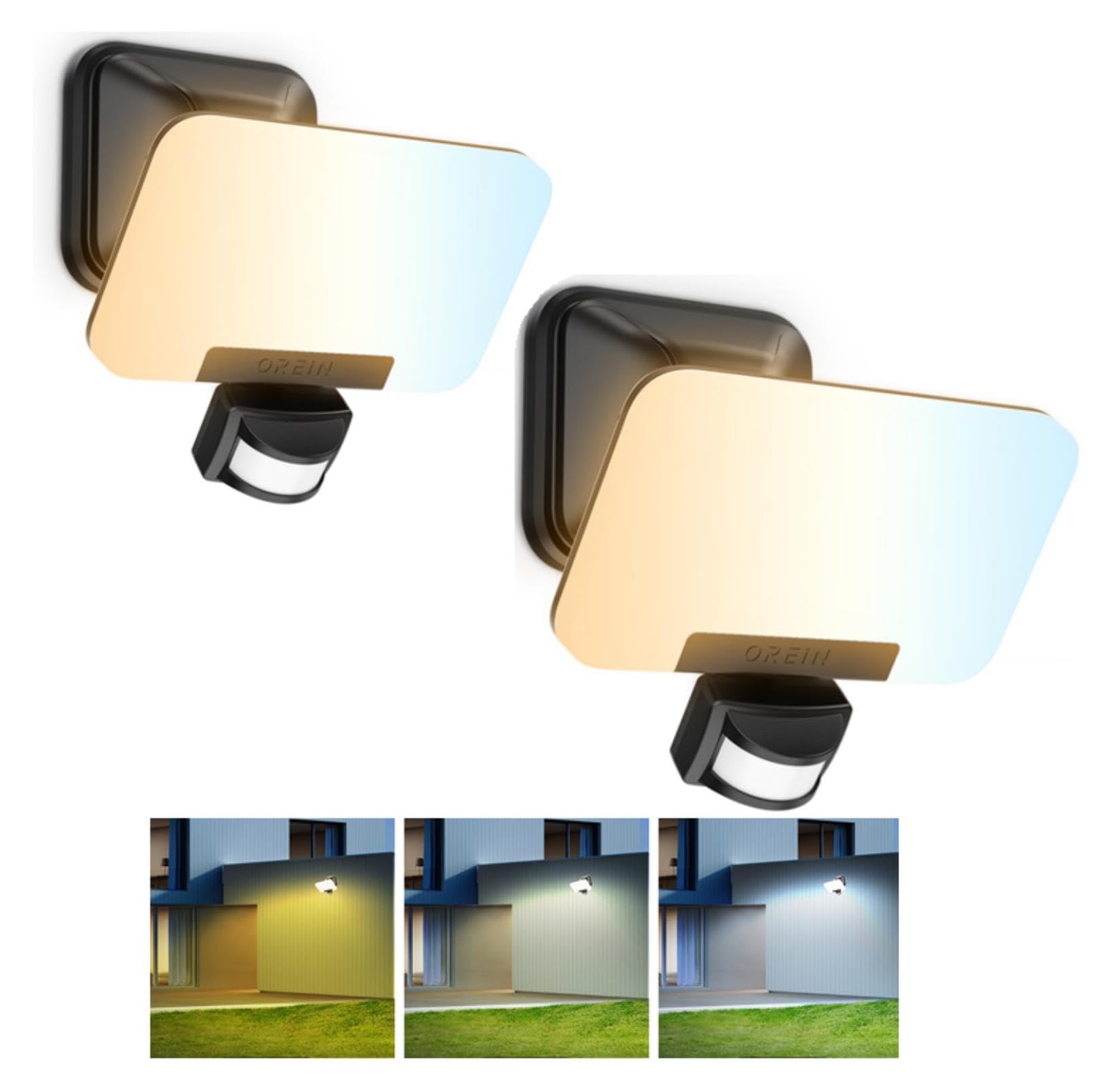 OREiN 3CCT Motion Sensor Outdoor Lights 3500LM 35W LED Security Lights, 6000K/4000K/2700K Dusk to Dawn Flood Lights Outdoor, IP6