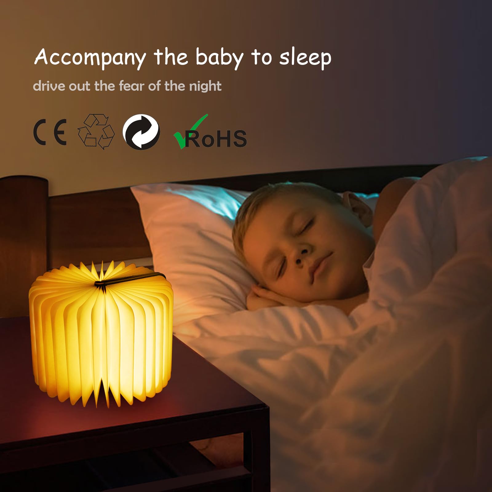 QXMGCBOK 3D Elk Mini Book Lamp, USB Rechargeable LED Night Light, Green, Elk Small, Model YTBTAF23c