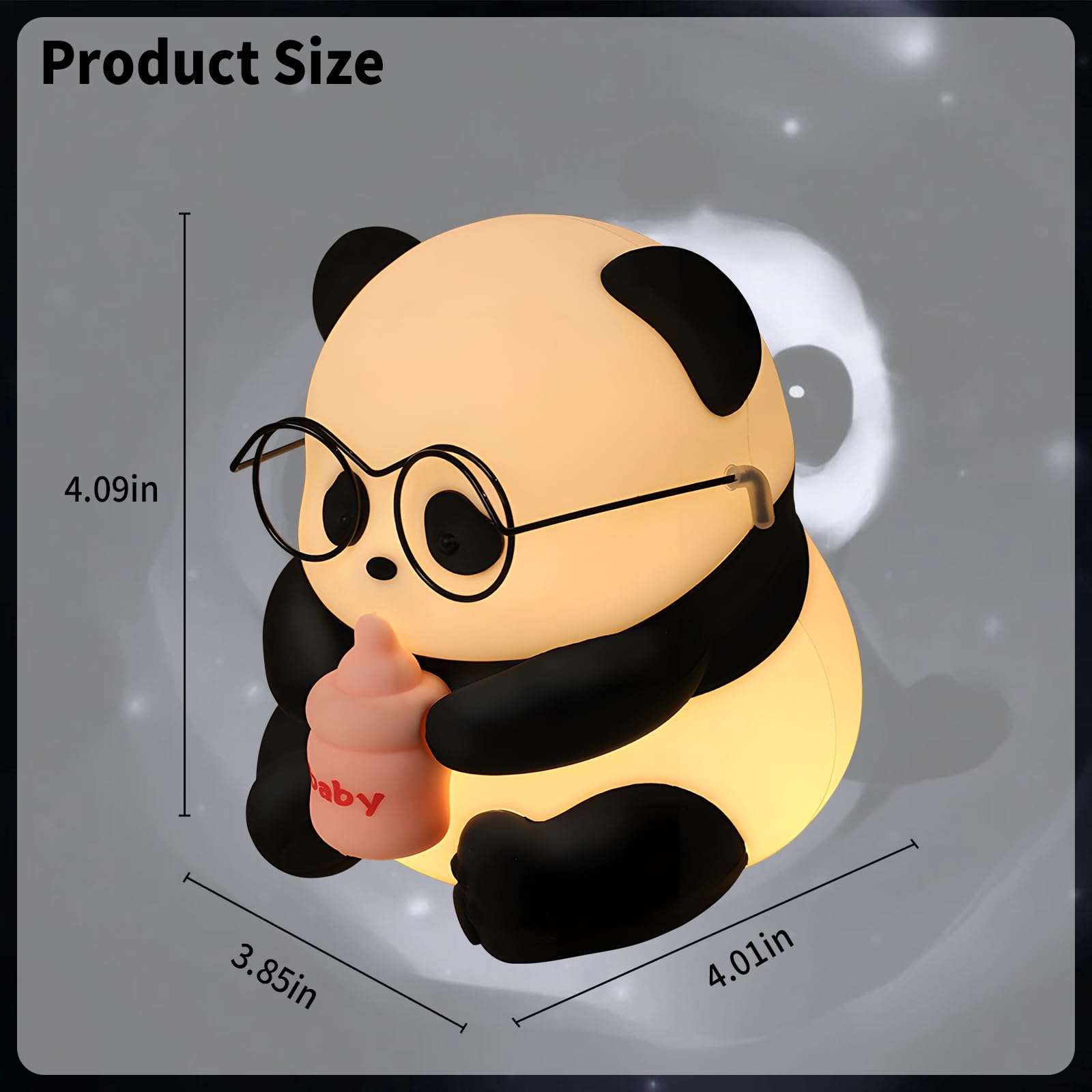 HPYDIY Cute Panda Night Light, LED Novelty Animal Night Lamp, 3 Level Dimmable Nursery Nightlight Gift for Breastfeeding Toddler