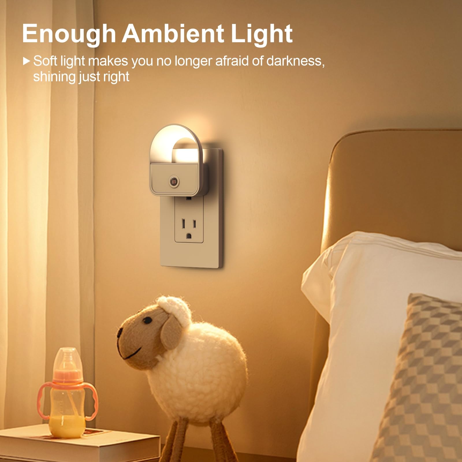 Yrwxzyo Night Light, Led Night Light Plug Into Wall, Nightlights With Smart Dusk Todawn Sensor, Night Light Suitable For Bedroom, Bathroom, Hallway, Kitchen, Stairs, Kids, 6 Pack, Warm White Light